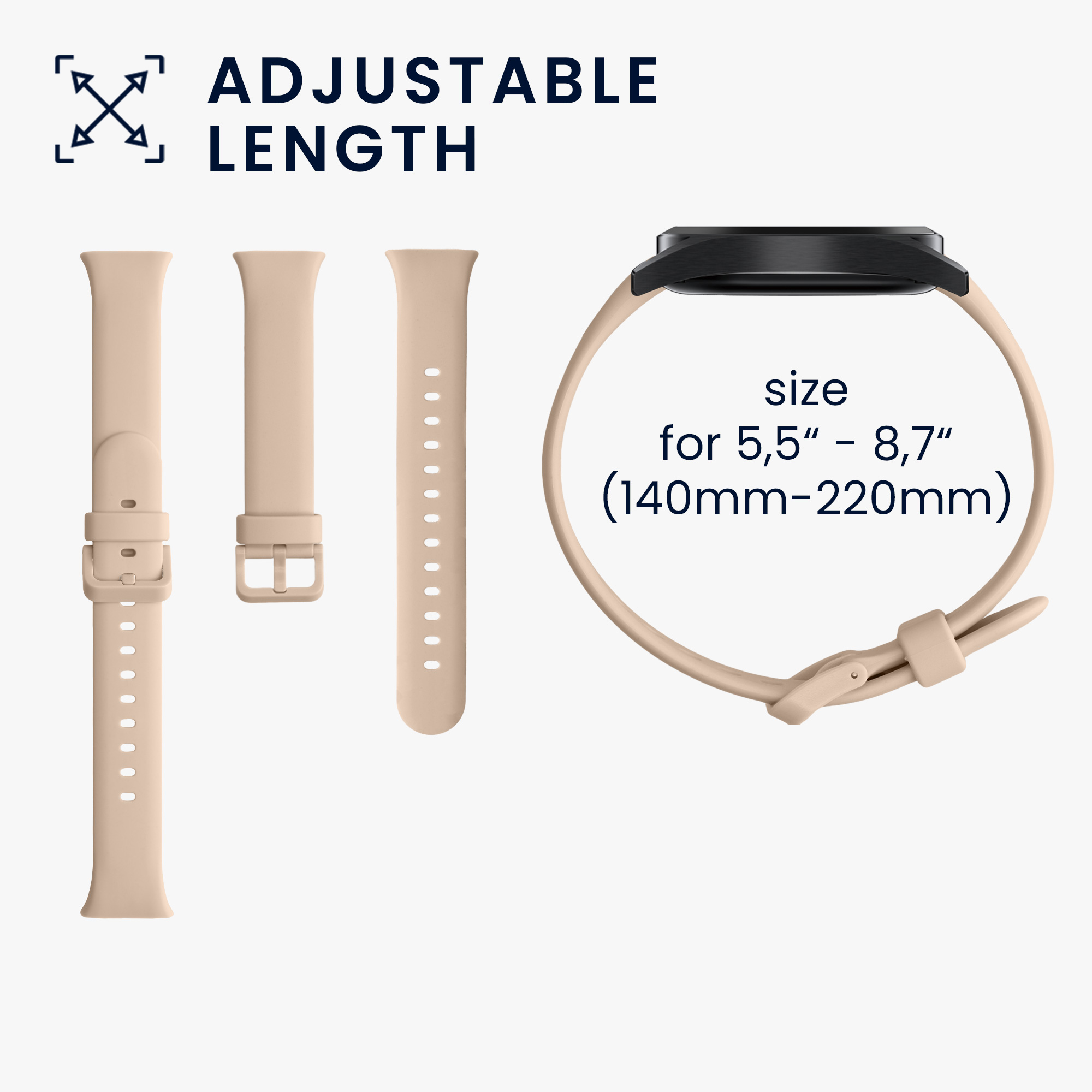 Řemínky pro Xiaomi Mi Band 7 Pro kwmobile silikonové - pastelově zelená / starorůžová