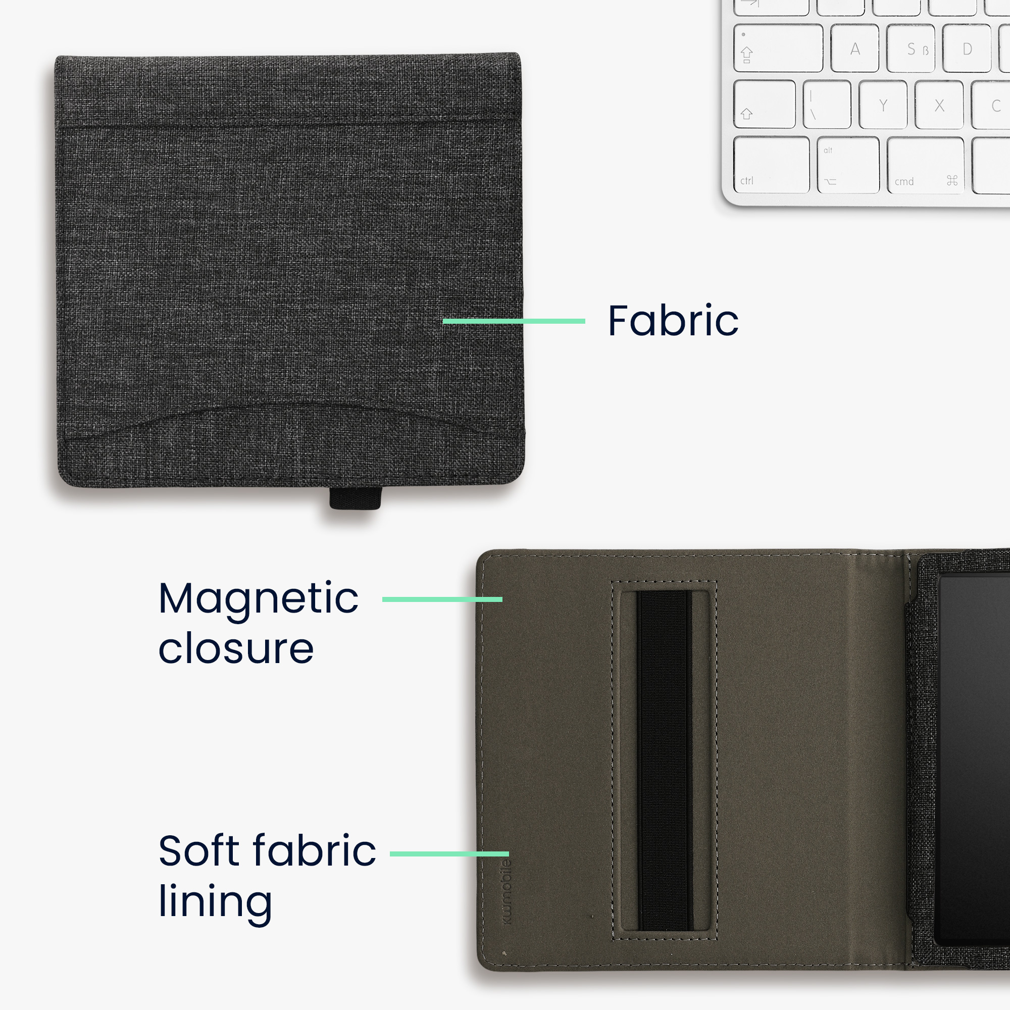 Pouzdro na čtečku kwmobile pro Amazon Kindle Oasis 10. Generation - tmavě šedá