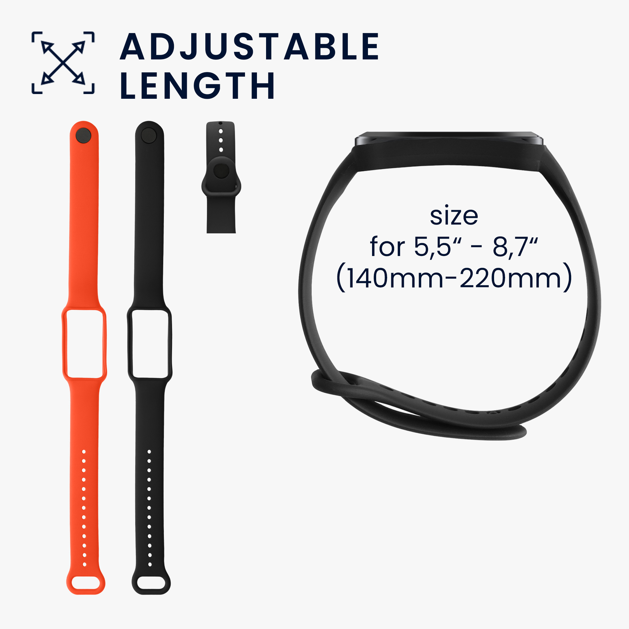 Sada 2 řemínků pro Amazfit Band 7 kwmobile - černá a oranžová