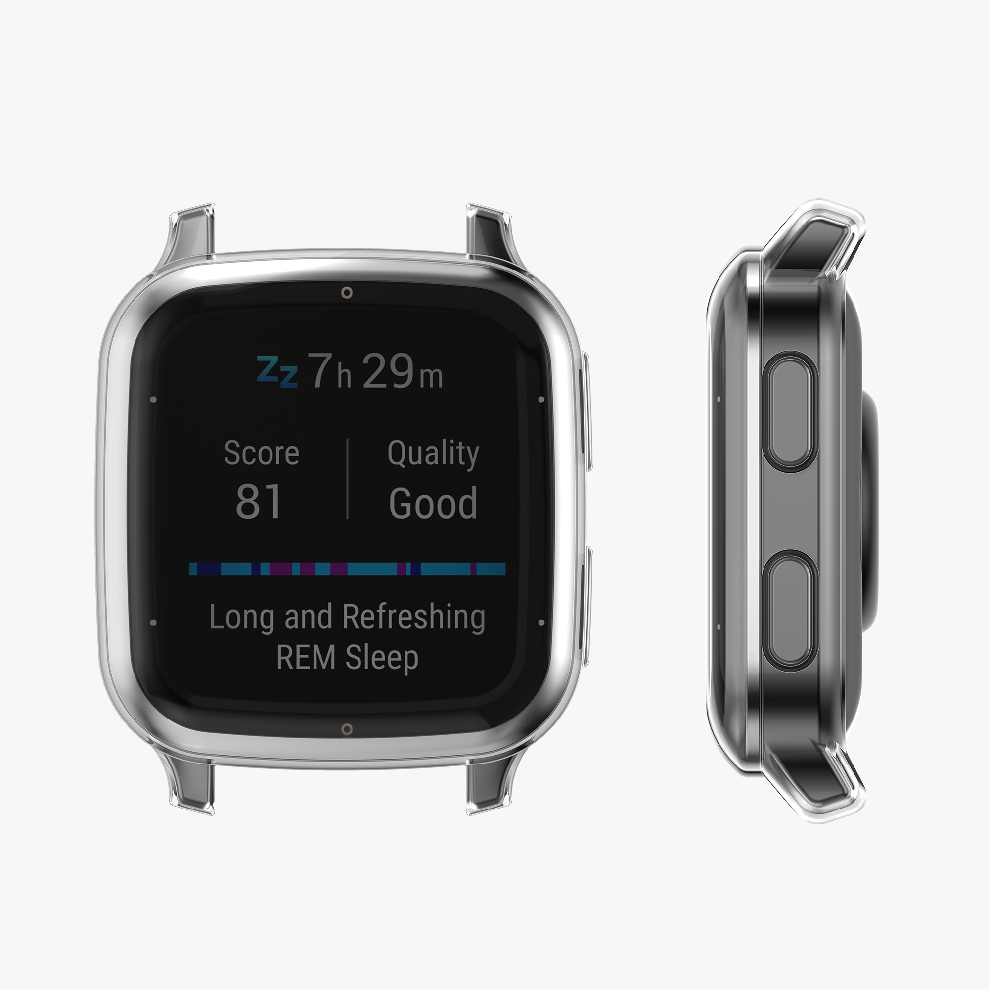 2 ks Ochranný kryt kwmobile pro Garmin Venu Sq 2 Music / Sq 2 - transparentní