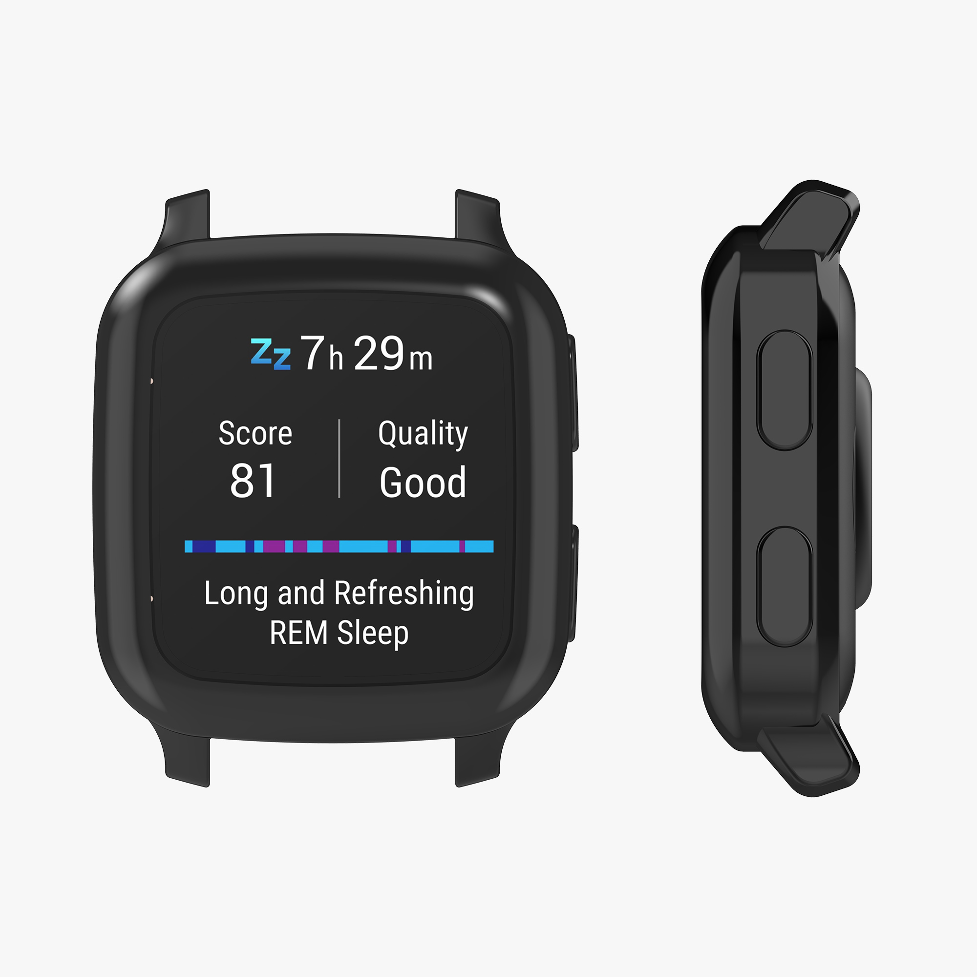 2x obal s ochranným sklem pro Garmin Venu Sq 2 Music / Sq 2 kwmobile silikonové - černá / stříbrná