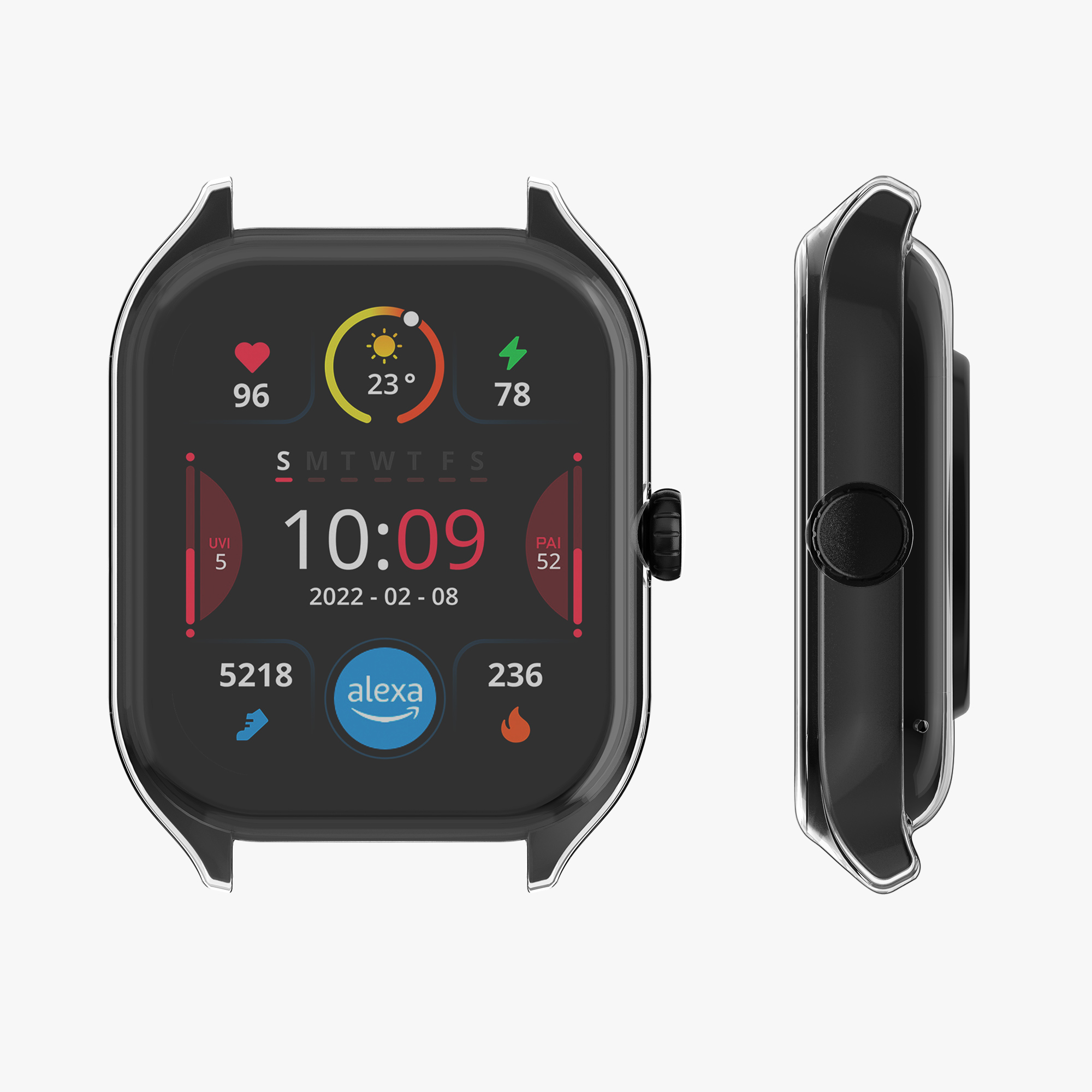 Sada 2 krytů s ochranou displeje pro Huami Amazfit GTS 4 kwmobile - transparentní