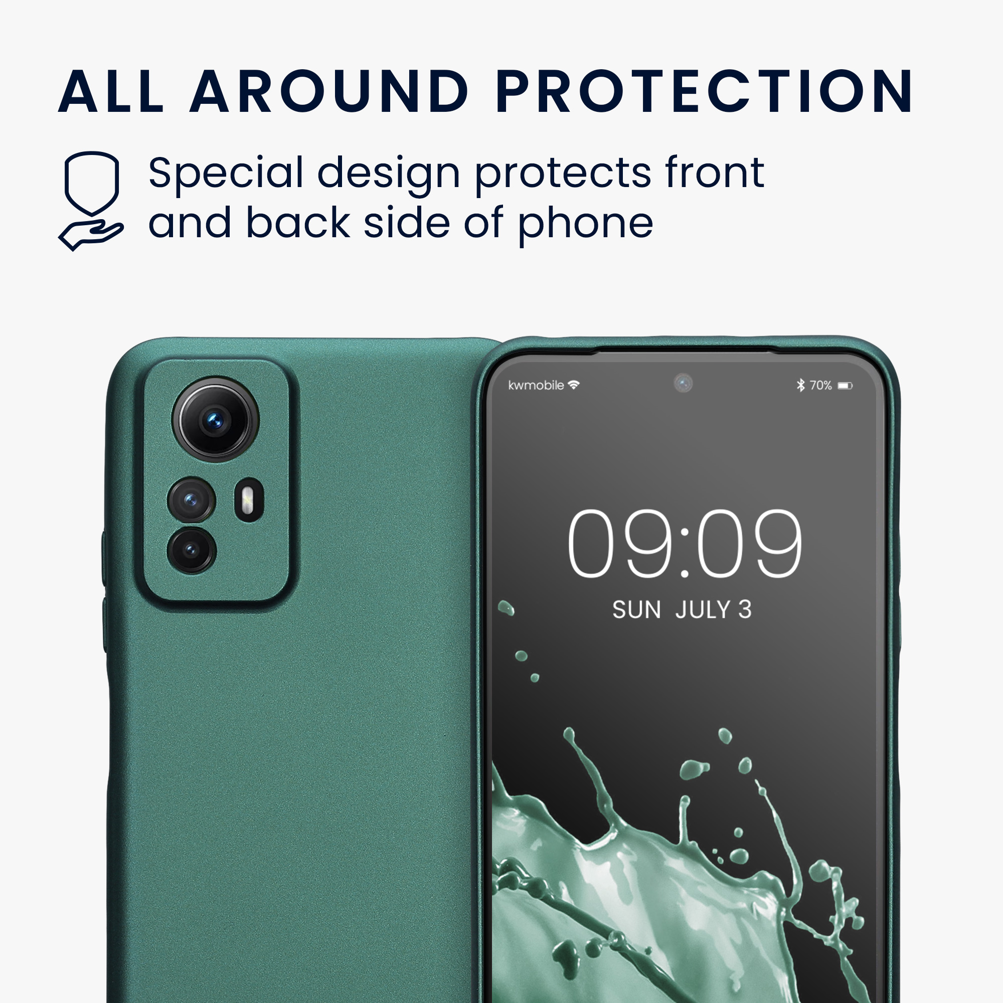 Kryt Xiaomi Redmi Note 12S metalický TPU metalická modrozelená kwmobile