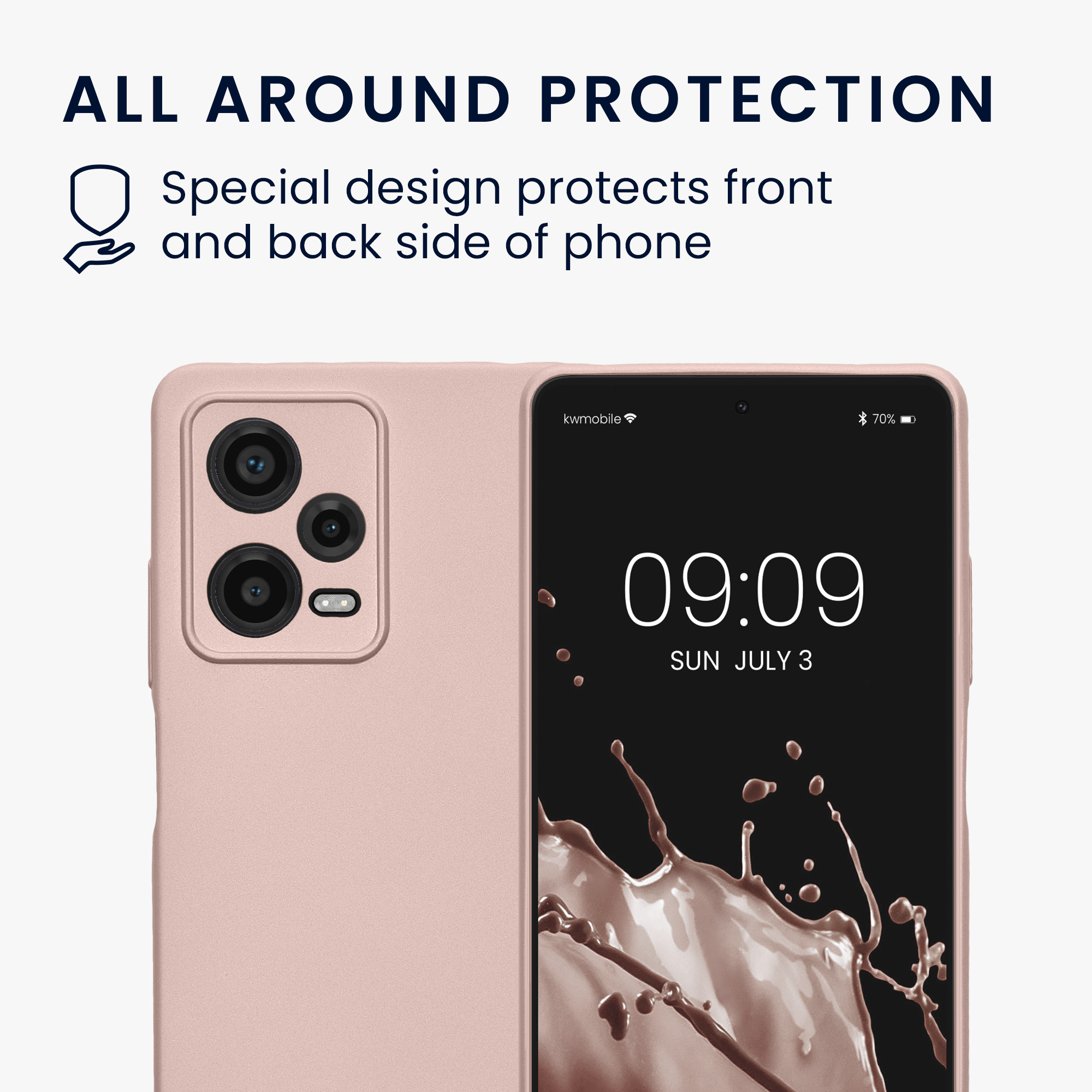 Kryt Xiaomi Redmi Note 12 Pro 5G metalický TPU růžová kwmobile