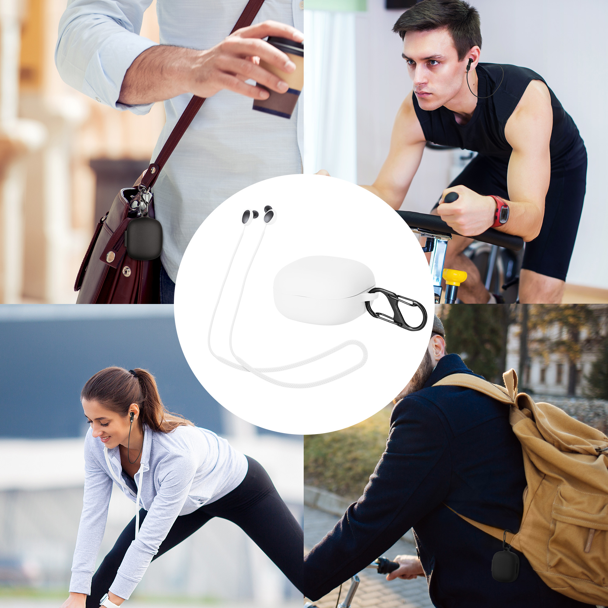 Šňůrka na sluchátka Samsung Galaxy Buds 2 kwmobile bílý