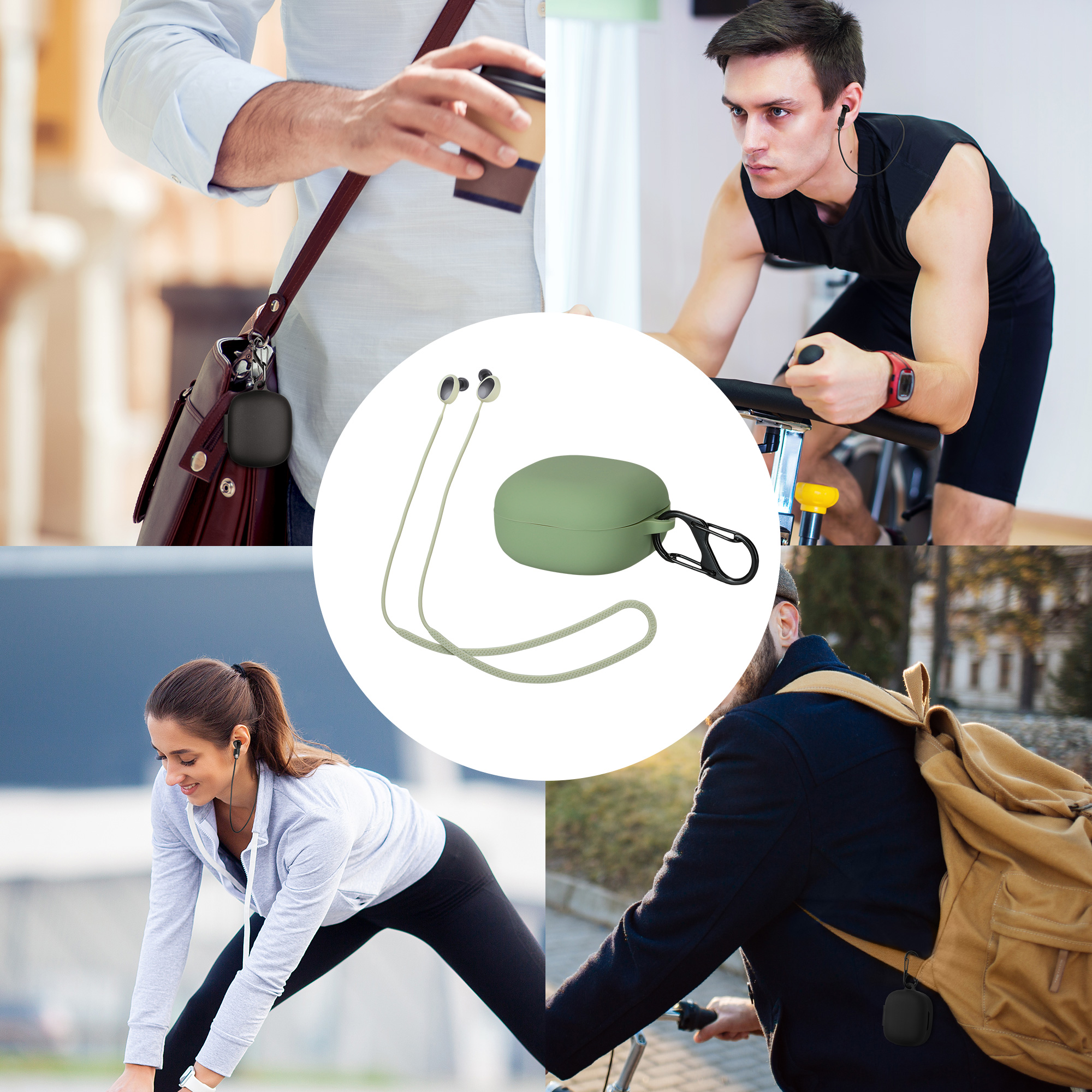 Šňůrka na sluchátka Samsung Galaxy Buds 2 kwmobile Green / Green
