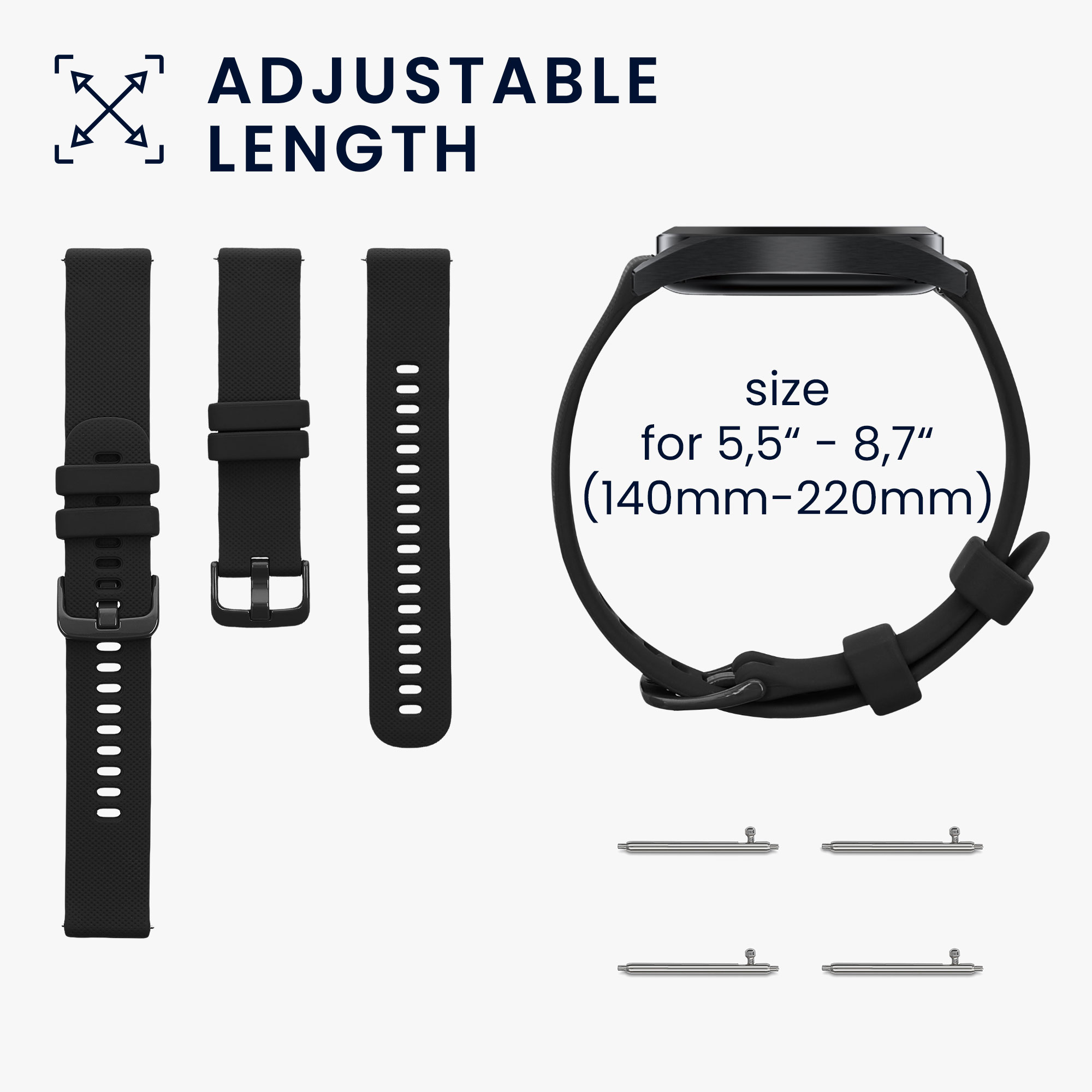 2 ks Řemínek kwmobile pro Garmin Venu Sq 2 Music / Sq 2 / Vivoactive 6 / Vivoactive 5 - černá / bílá
