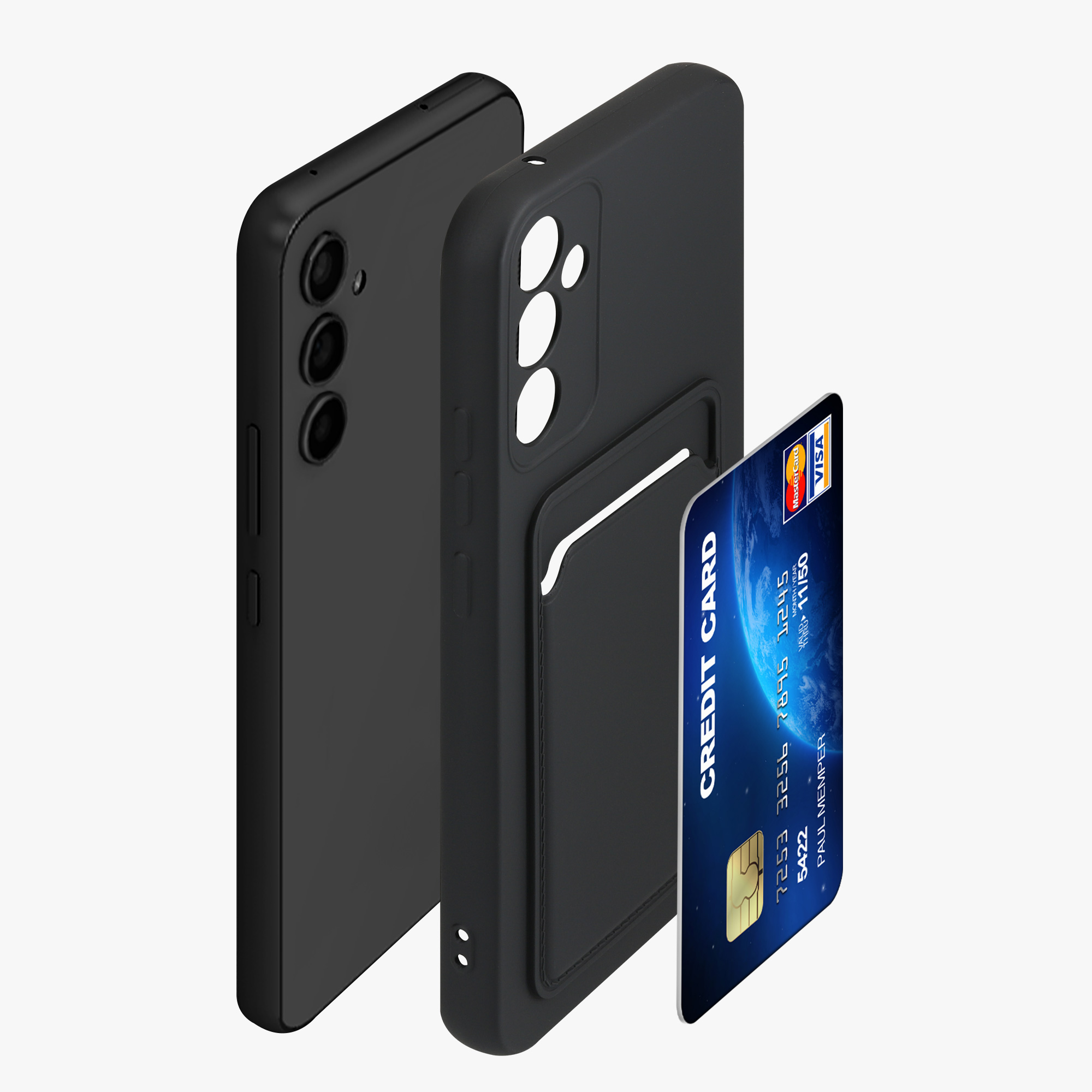 Kryt na mobil Samsung Galaxy A34 5G kwmobile Card Holder černý