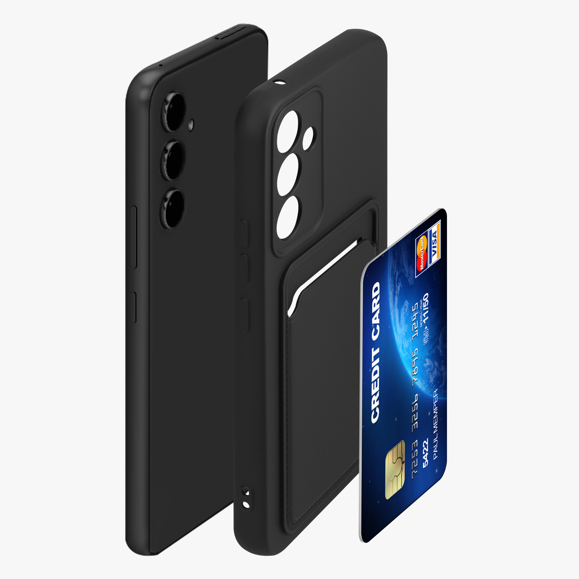 Kryt na mobil Samsung Galaxy A54 5G kwmobile TPU s přihrádkou na kartu Černá