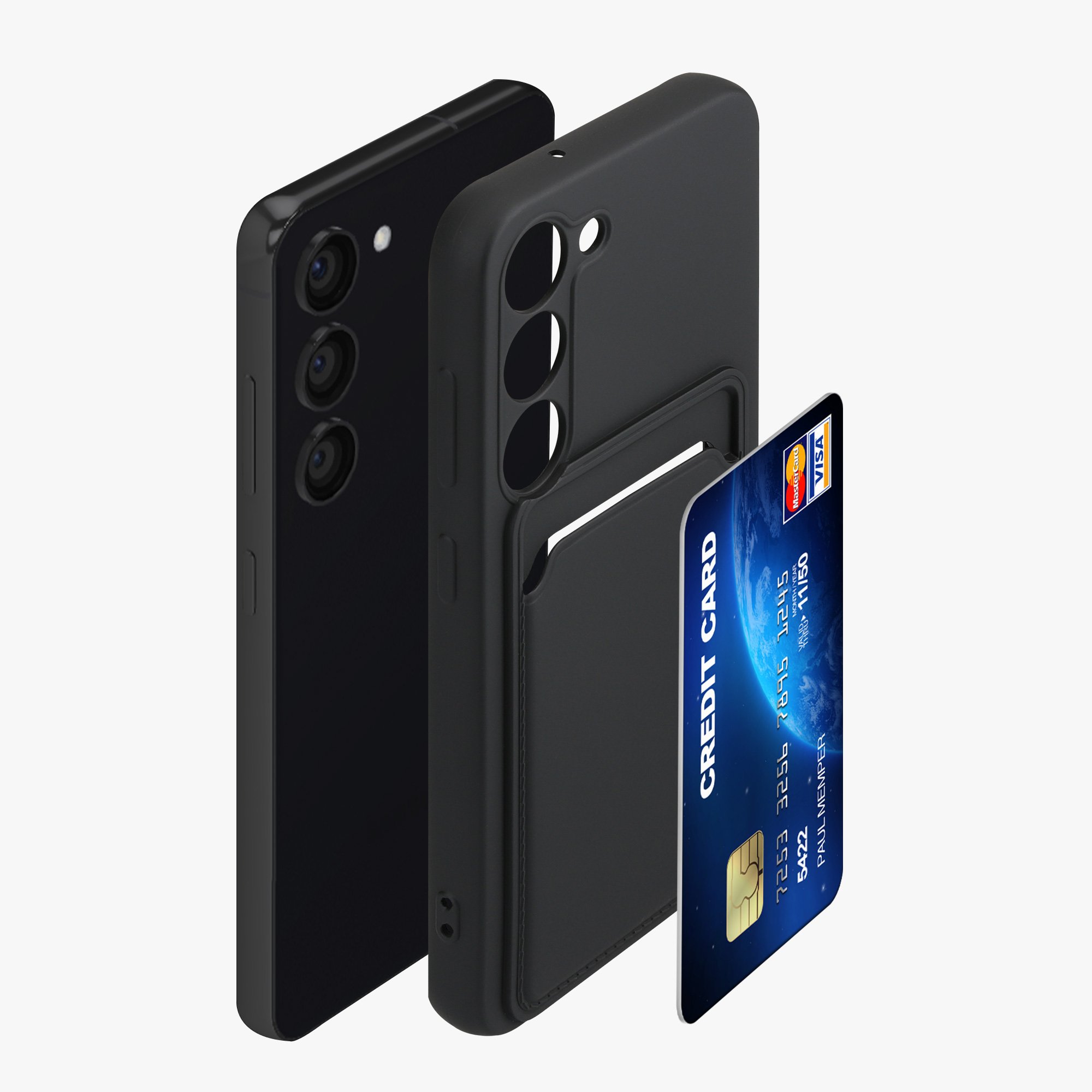 Kryt na mobil Galaxy S23 kwmobile s kartou černá
