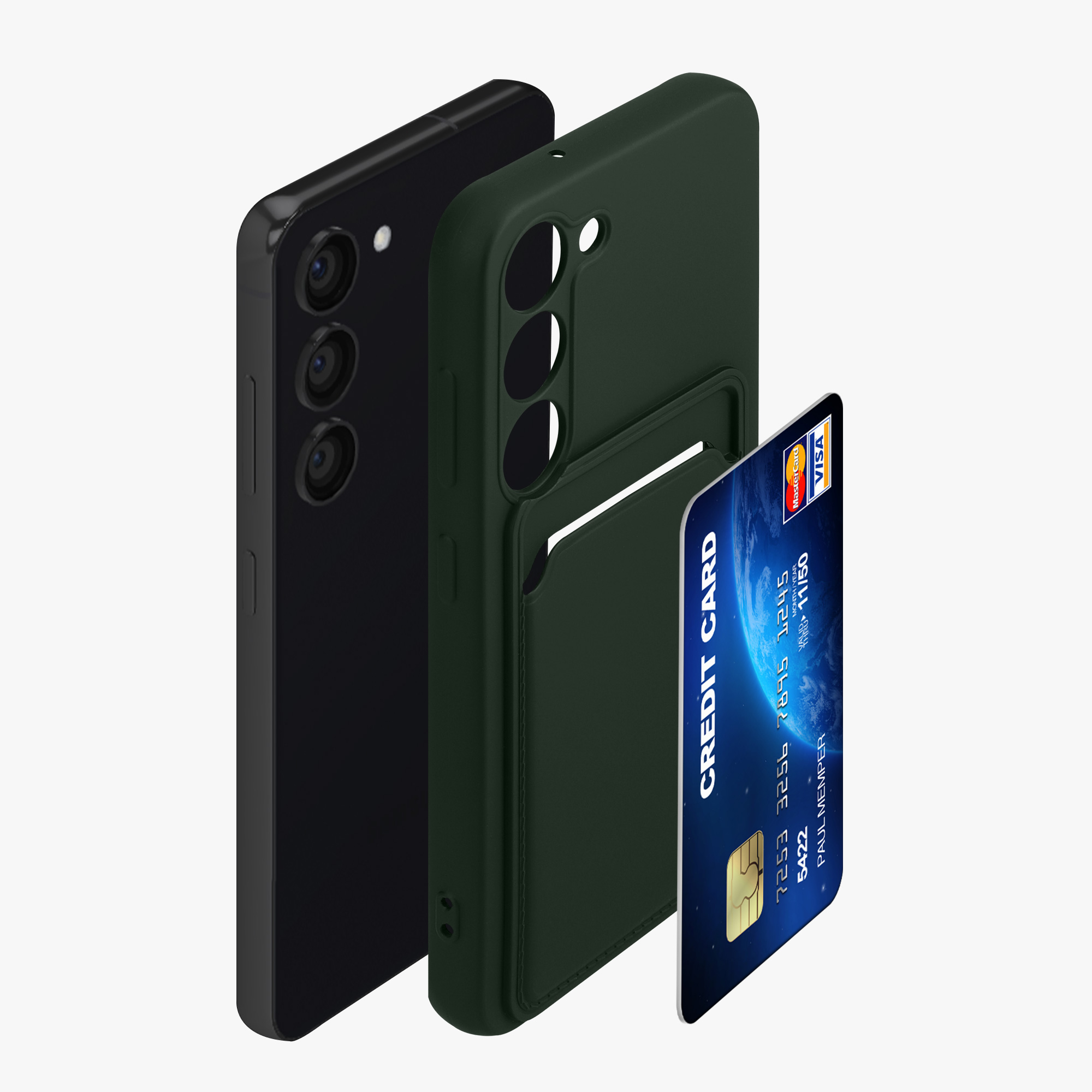 Kryt na mobil Galaxy S23 kwmobile s kartou tmavě zelená