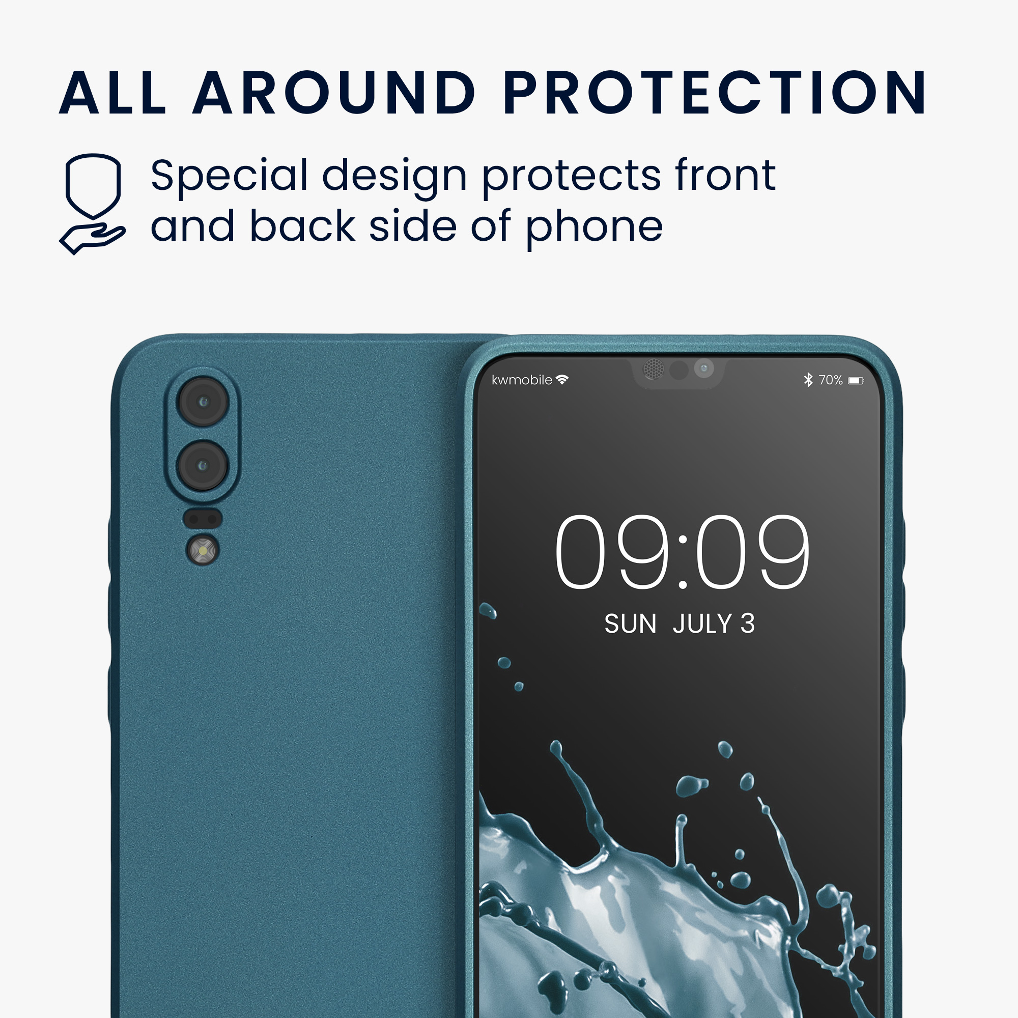 Kryt kwmobile Huawei P20, metalická karibská modrá