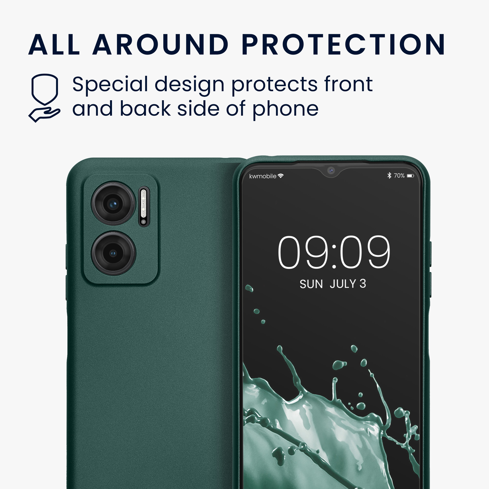 Kryt Xiaomi Redmi 10 5G metalický TPU metalická modrozelená kwmobile