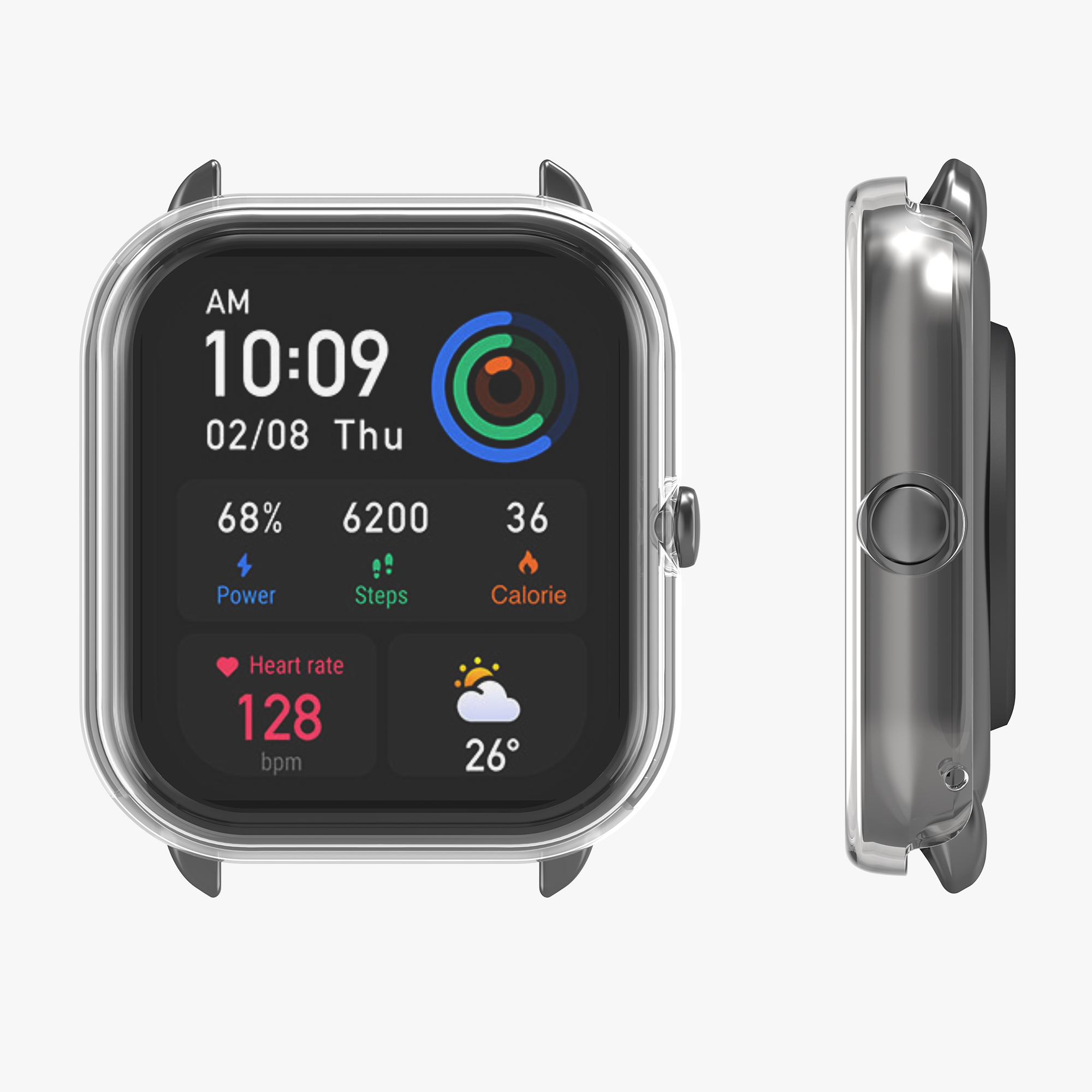Sada 2 krytů s ochranou displeje pro Huami Amazfit GTS 4 Mini kwmobile - transparentní