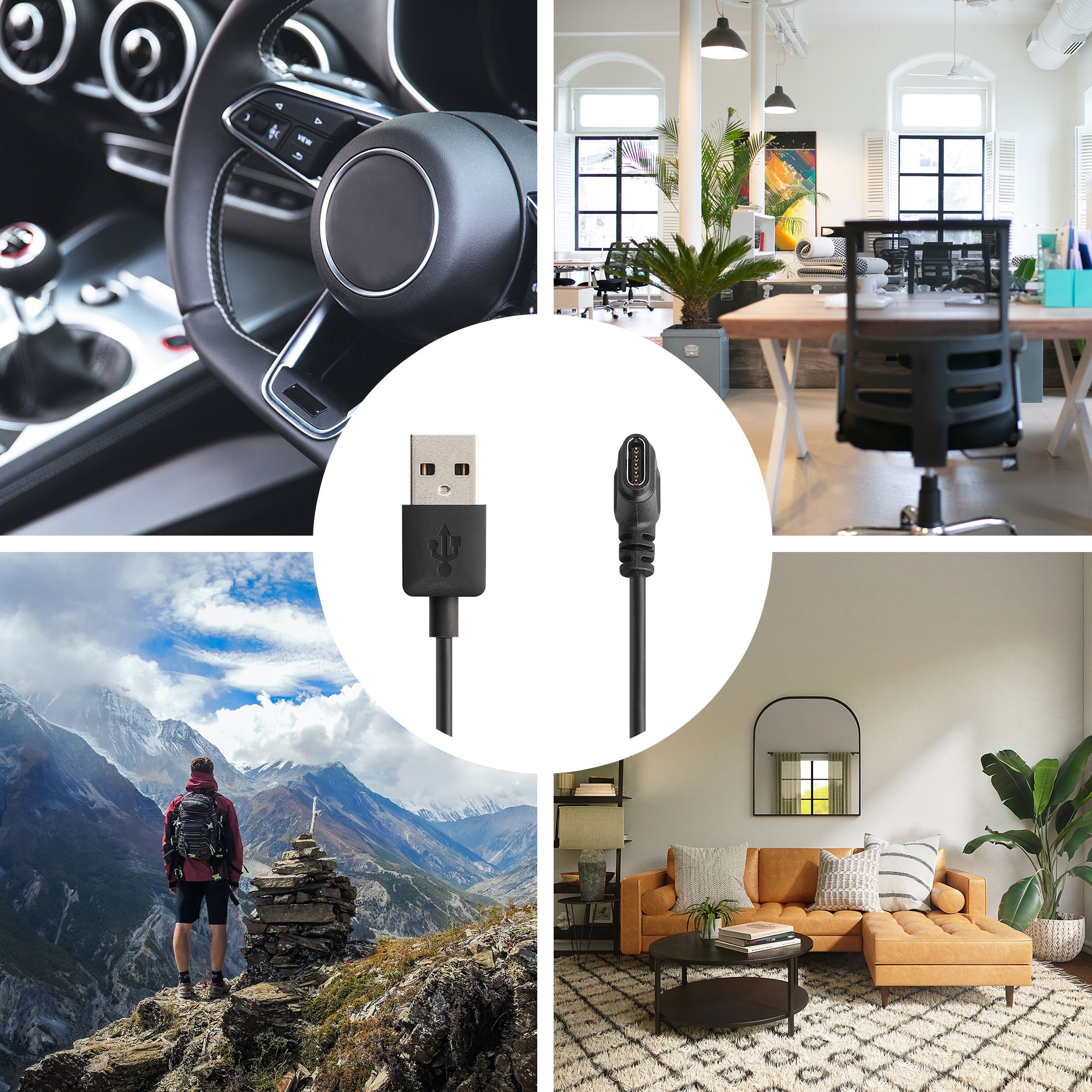 Nabíjecí kabel pro Huami Amazfit Falcon kwmobile USB-C - černá