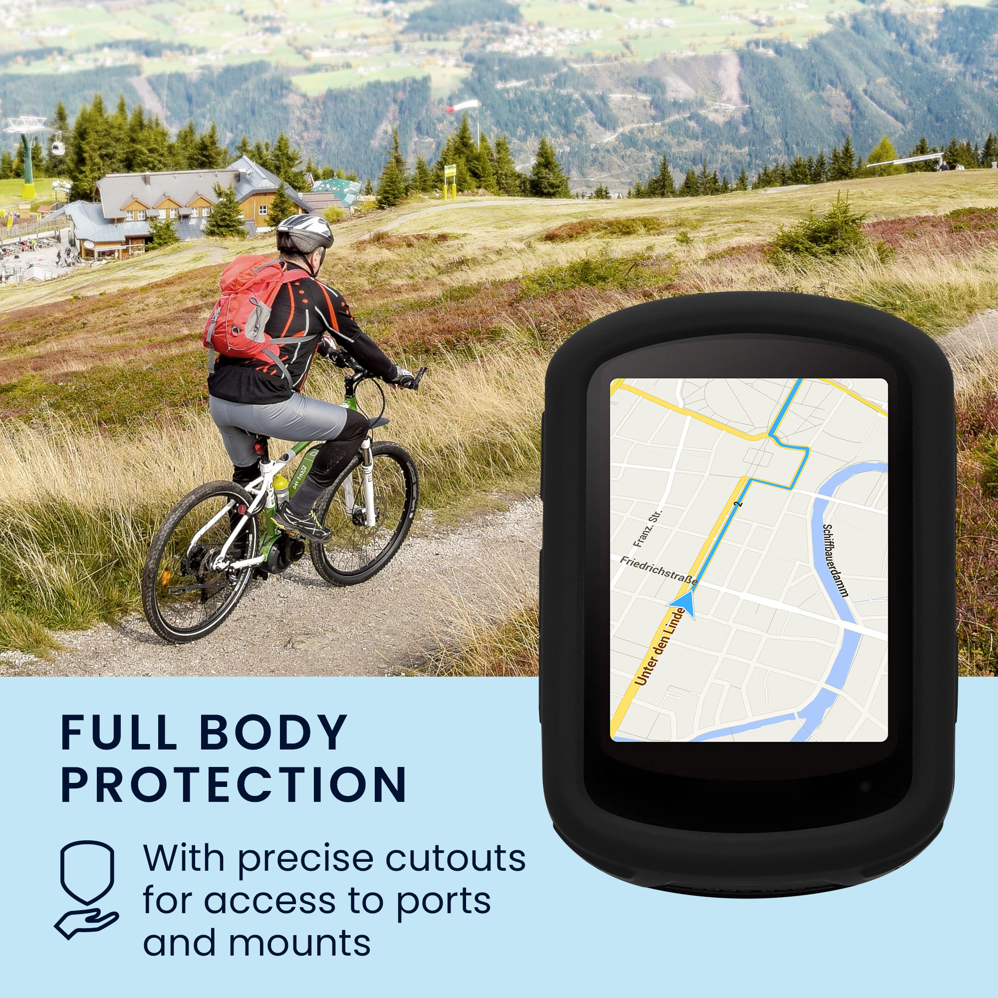 Silikonové pouzdro cyklo GPS Garmin Edge 840 / Edge 540 kwmobile modrá