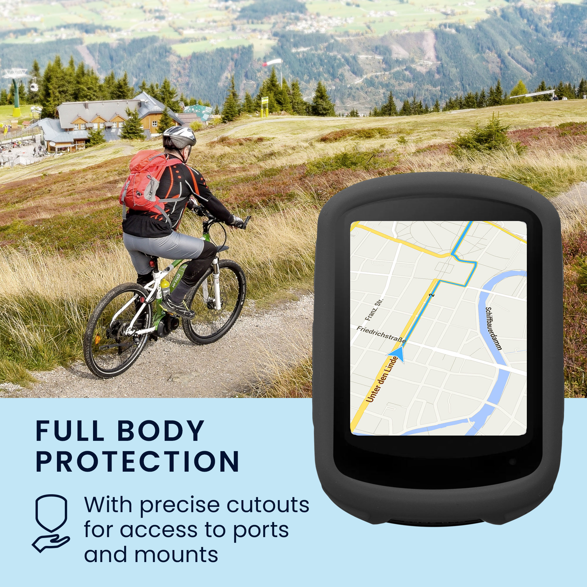 Silikonové pouzdro cyklo GPS Garmin Edge 840 / Edge 540 kwmobile černá