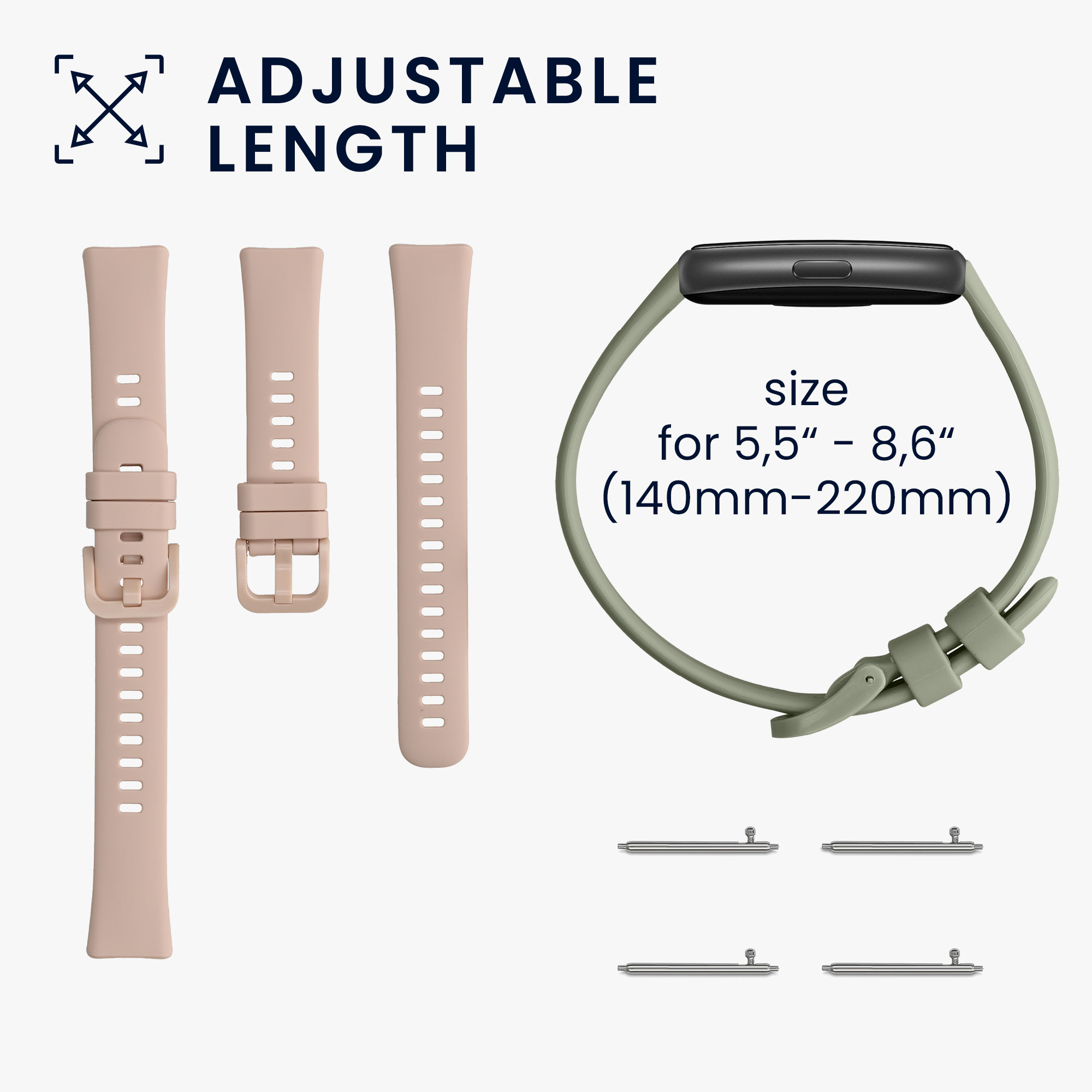 Sada řemínků na chytré hodinky Huawei Band 10 / 9 / 8 2 ks pudrově růžovo-pastelově zelené