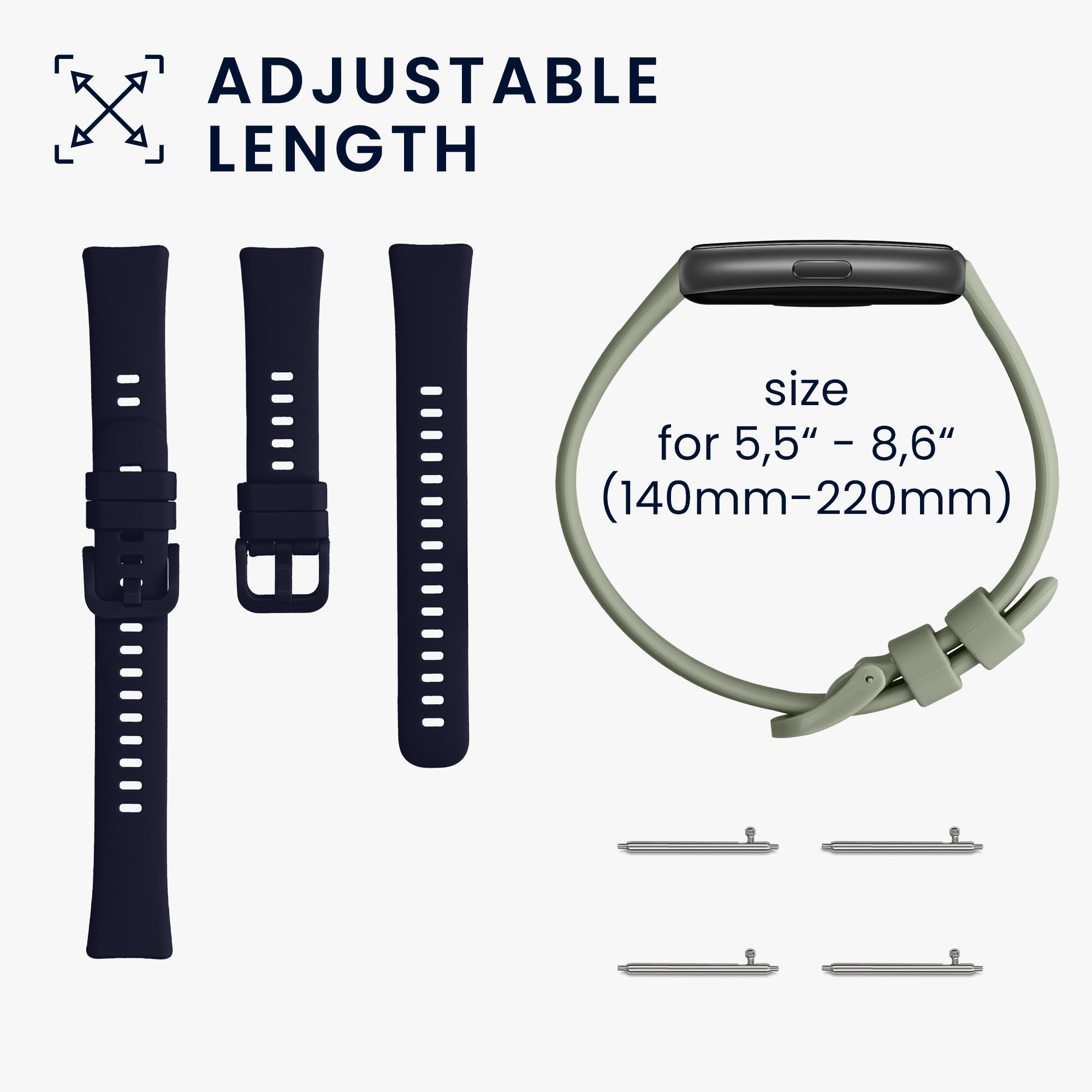 Sada řemínků na chytré hodinky Huawei Band 10 / 9 / 8 2 ks tmavě modro-pastelově zelené