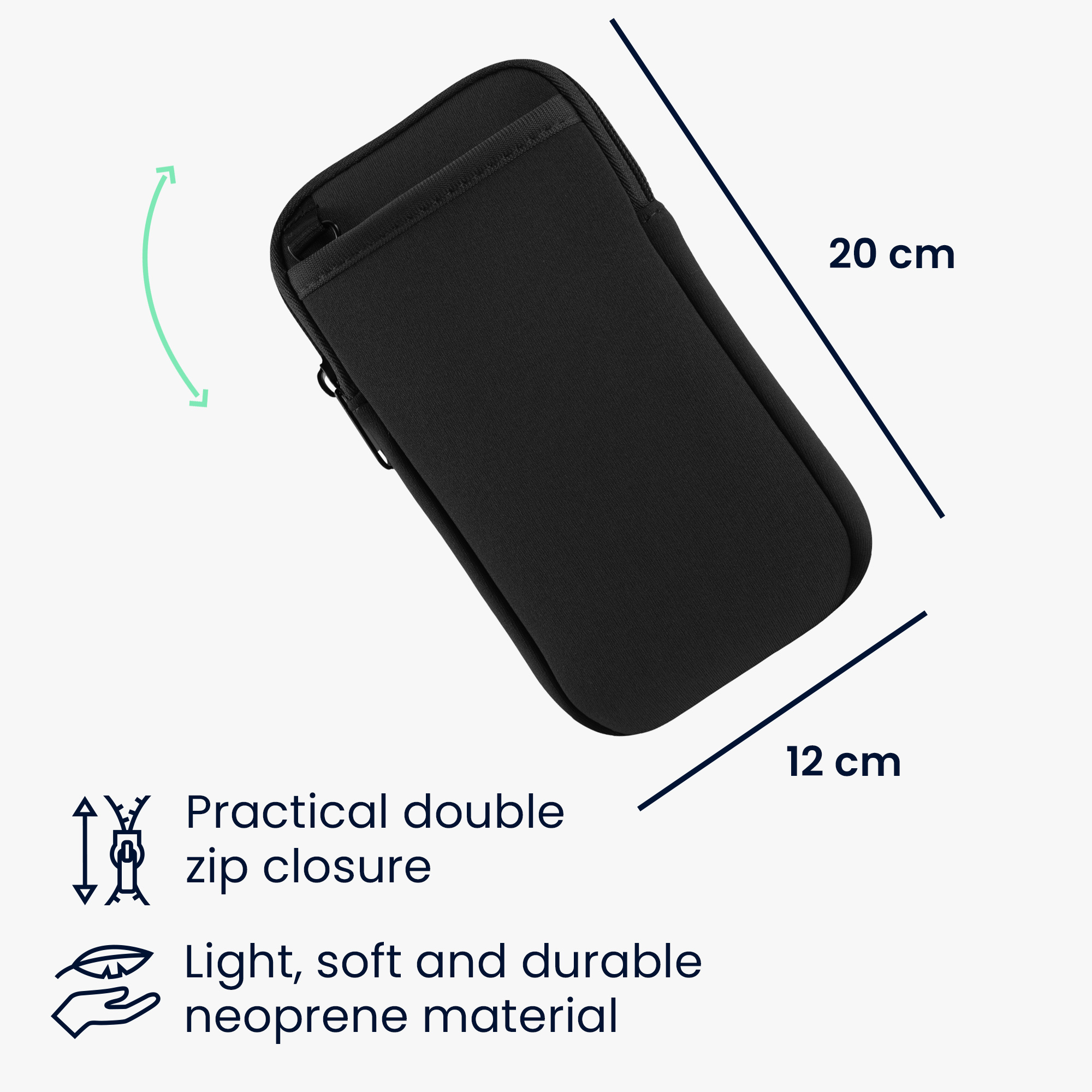 Univerzální pouzdro kwmobile na mobil 17,7 x 8,5 cm - černá