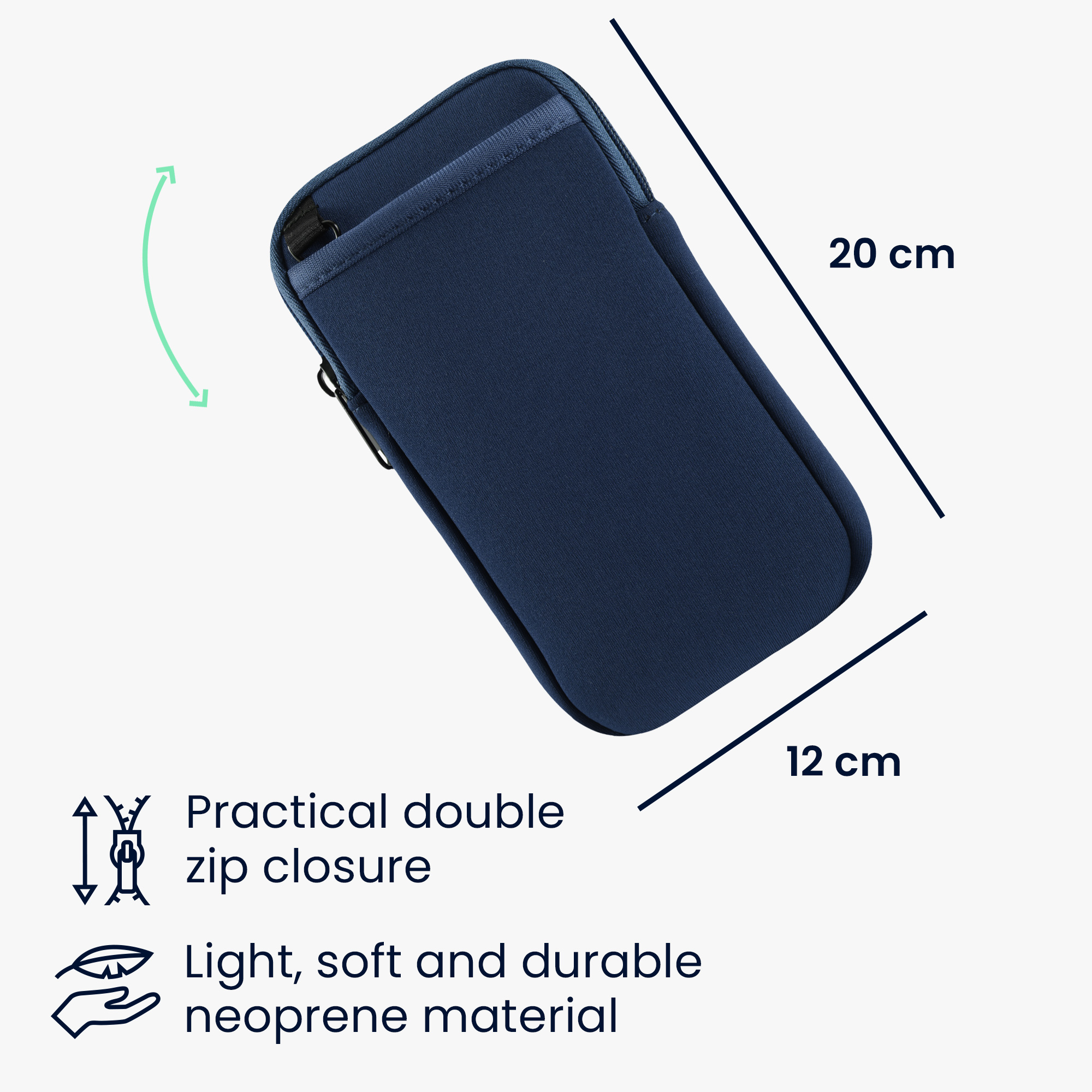 Pouzdro s popruhem na mobil do 7" - kwmobile, námořnicky modré