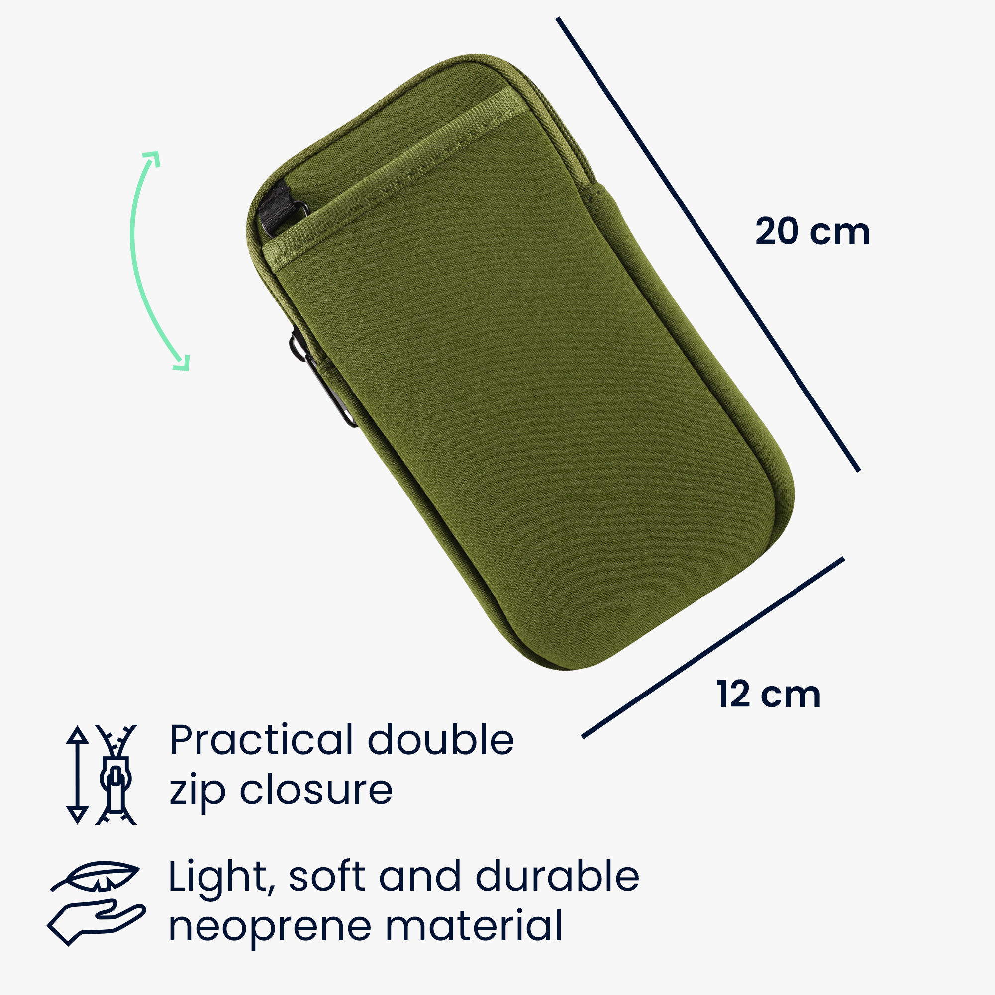 Univerzální pouzdro kwmobile na mobil 17,7 x 8,5 cm - olivově zelená