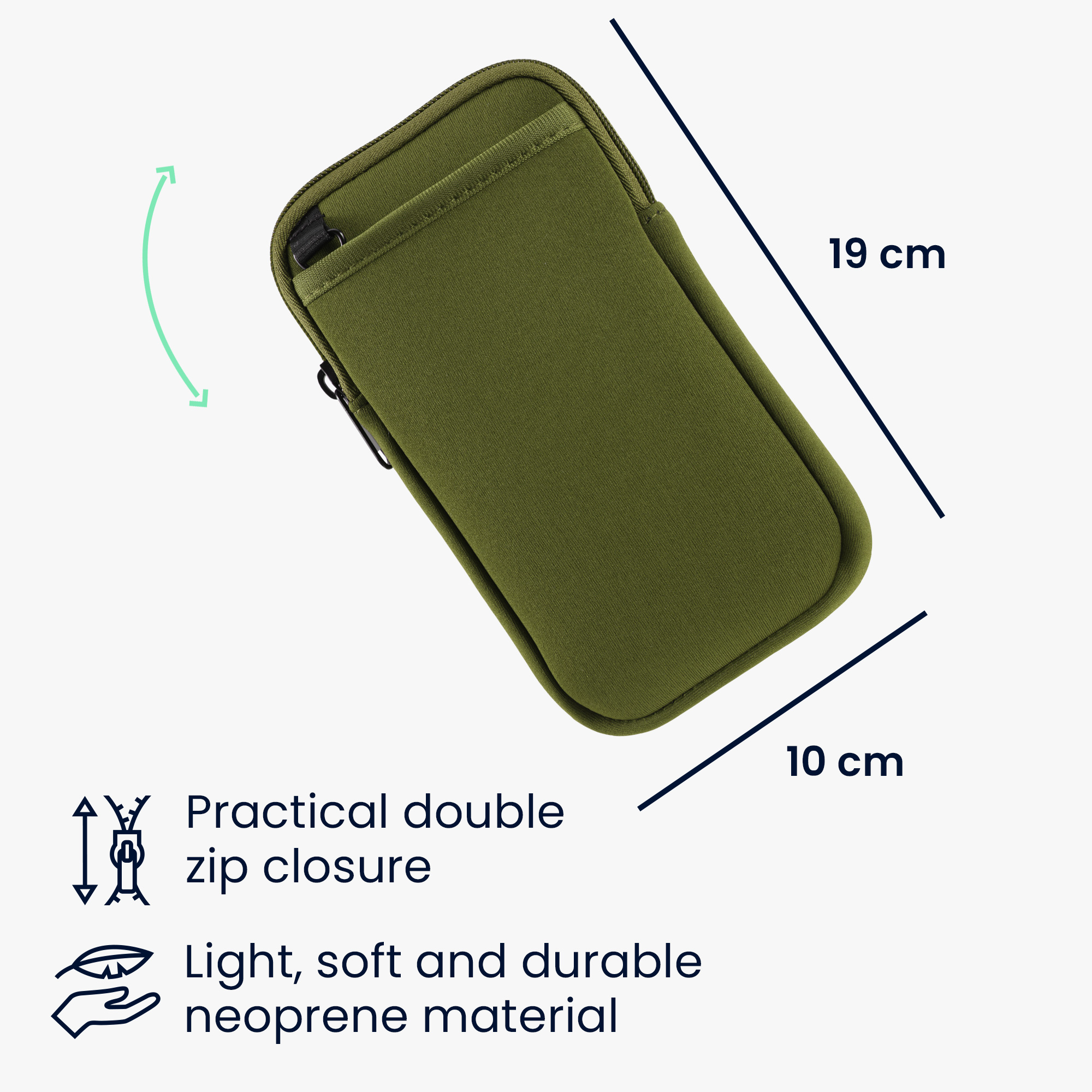 Crossbody pouzdro kwmobile - XL - 17,2 x 8,4 cm (6.7/6.8") - olivově zelená