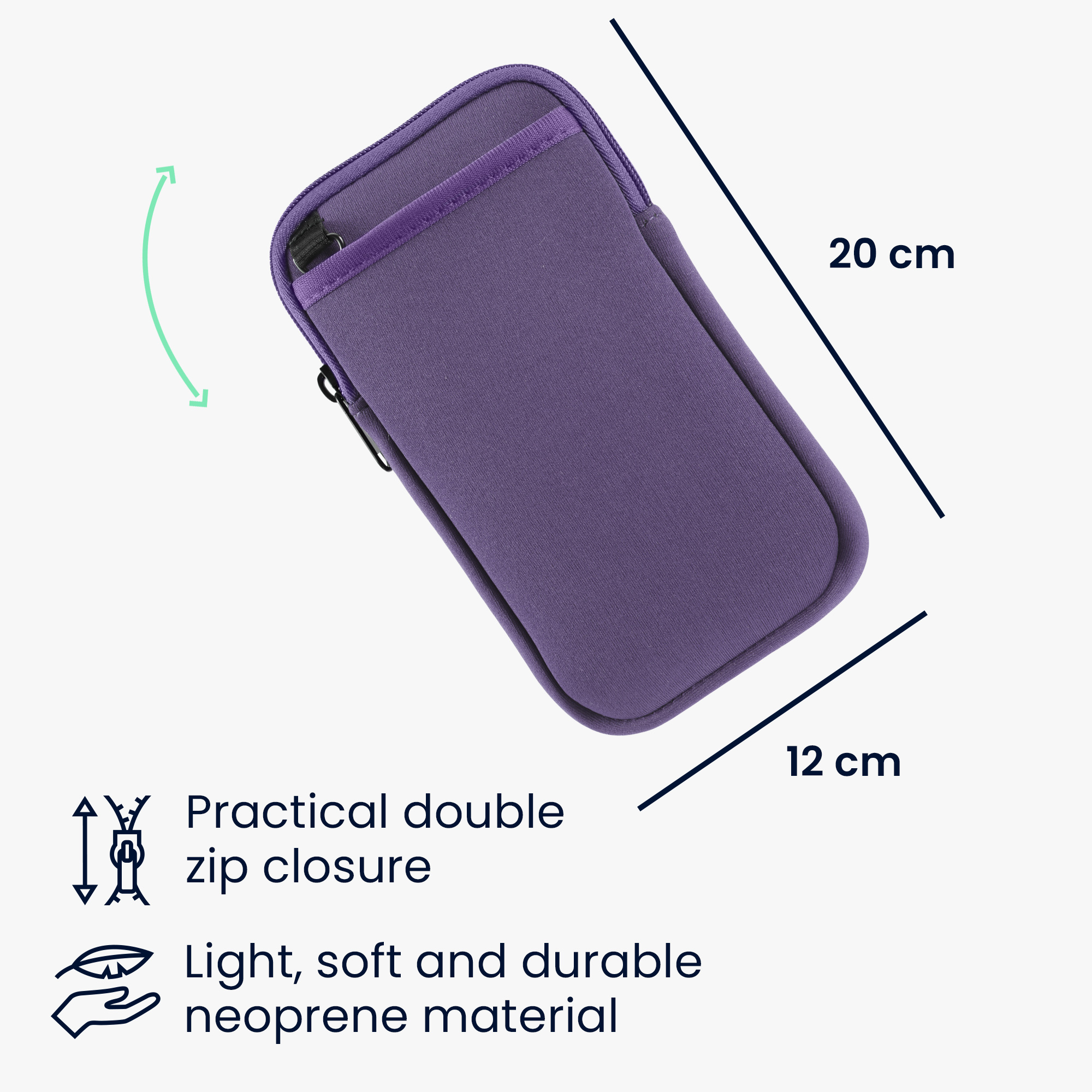 Neoprenové crossbody pouzdro na telefon XXL kwmobile - levandulová