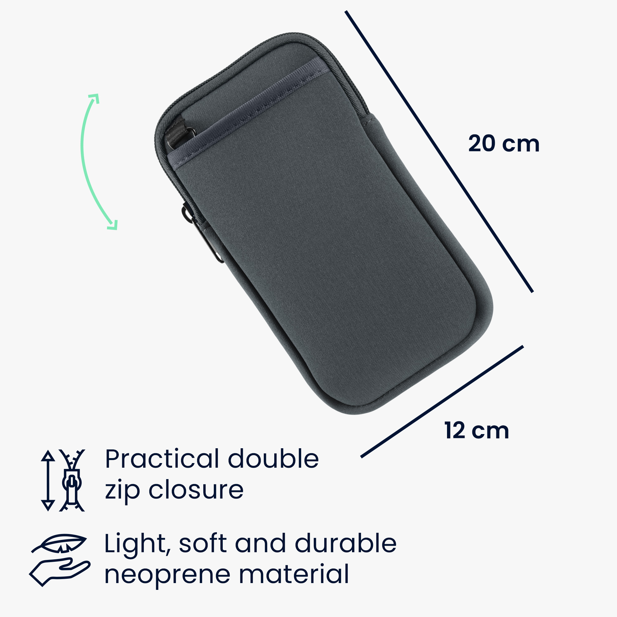 Neoprenové crossbody pouzdro na telefon XXL kwmobile - tmavě šedá