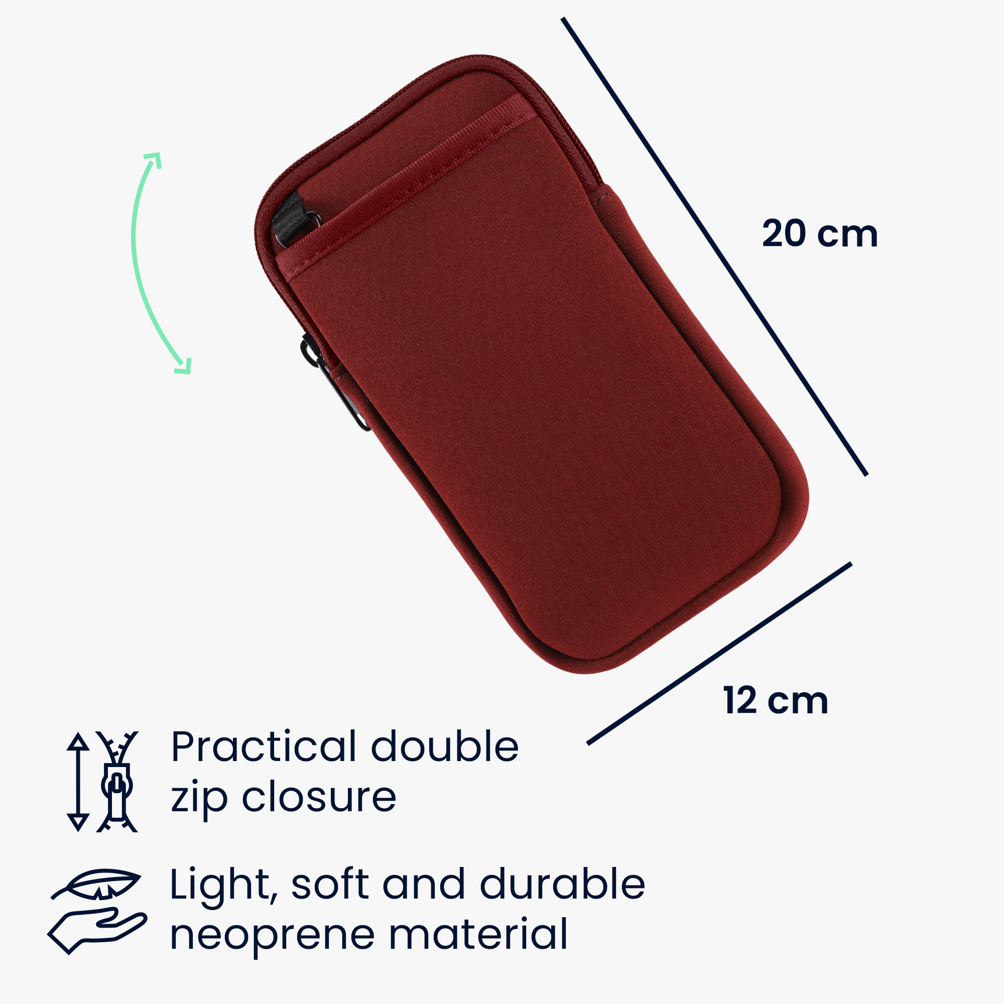 Neoprenové crossbody pouzdro na telefon XXL kwmobile - vínová