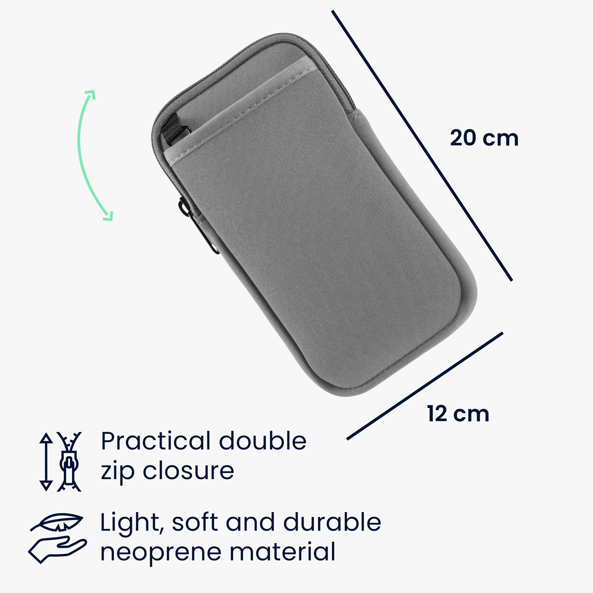 Neoprenové crossbody pouzdro na telefon XXL kwmobile - šedobéžová