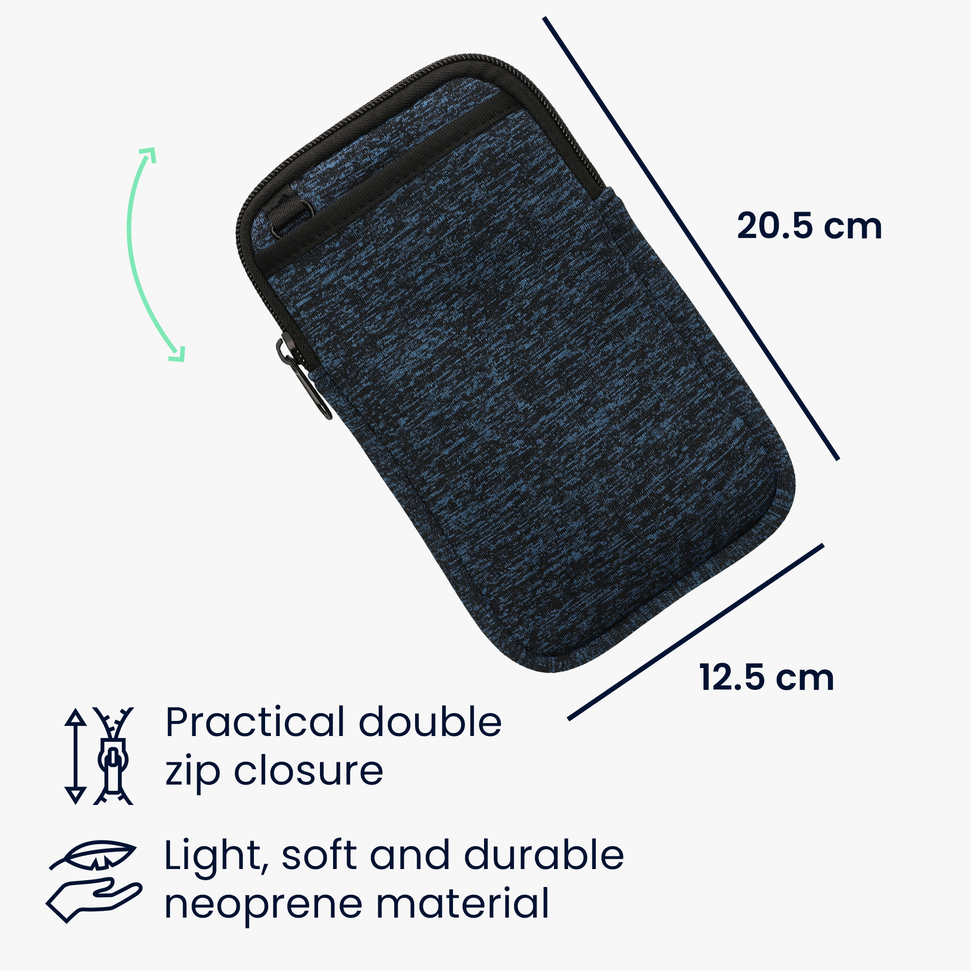 Neoprenové crossbody pouzdro na telefon XXL kwmobile - hluboký oceán / černá