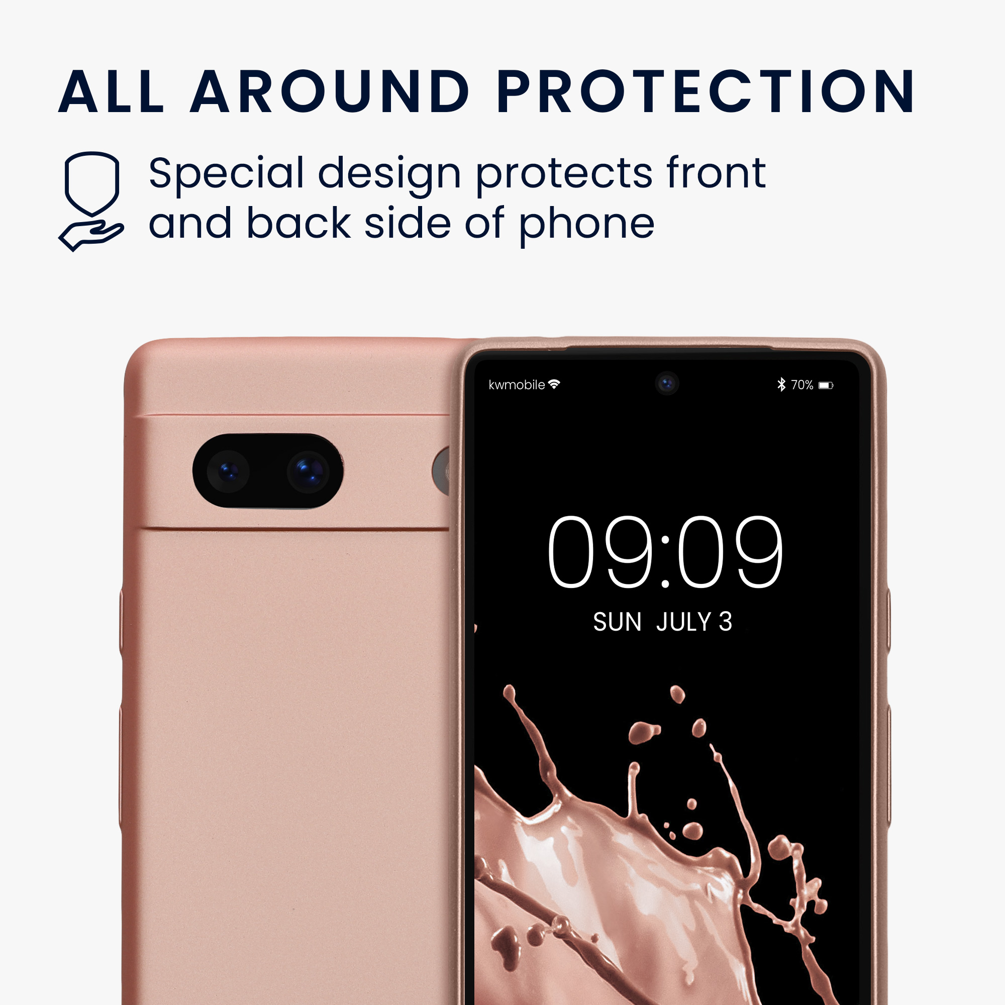 Metalický kryt kwmobile Google Pixel 7a - Metallic Rose Gold