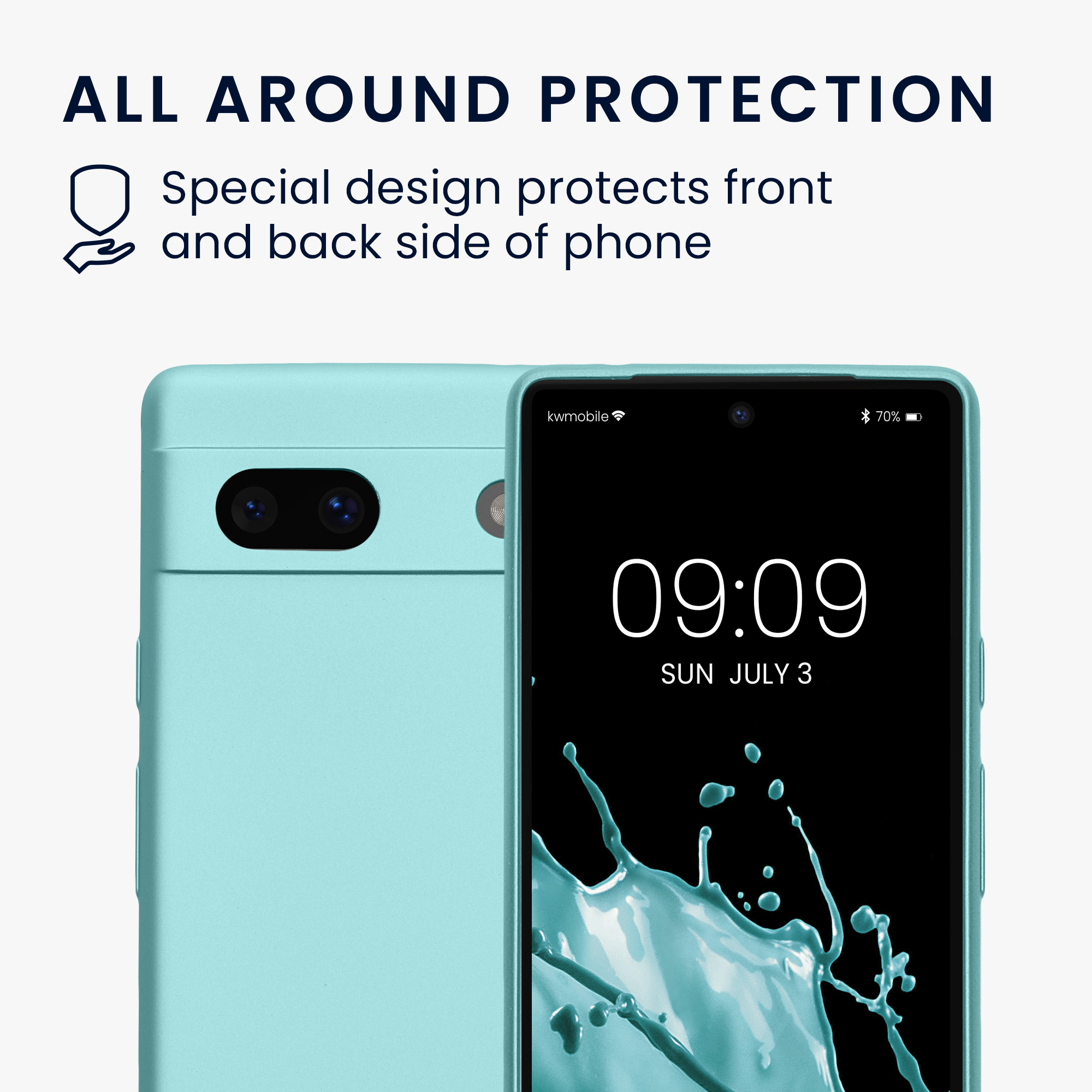 Metalický kryt kwmobile Google Pixel 7a - Metallic Mint Green