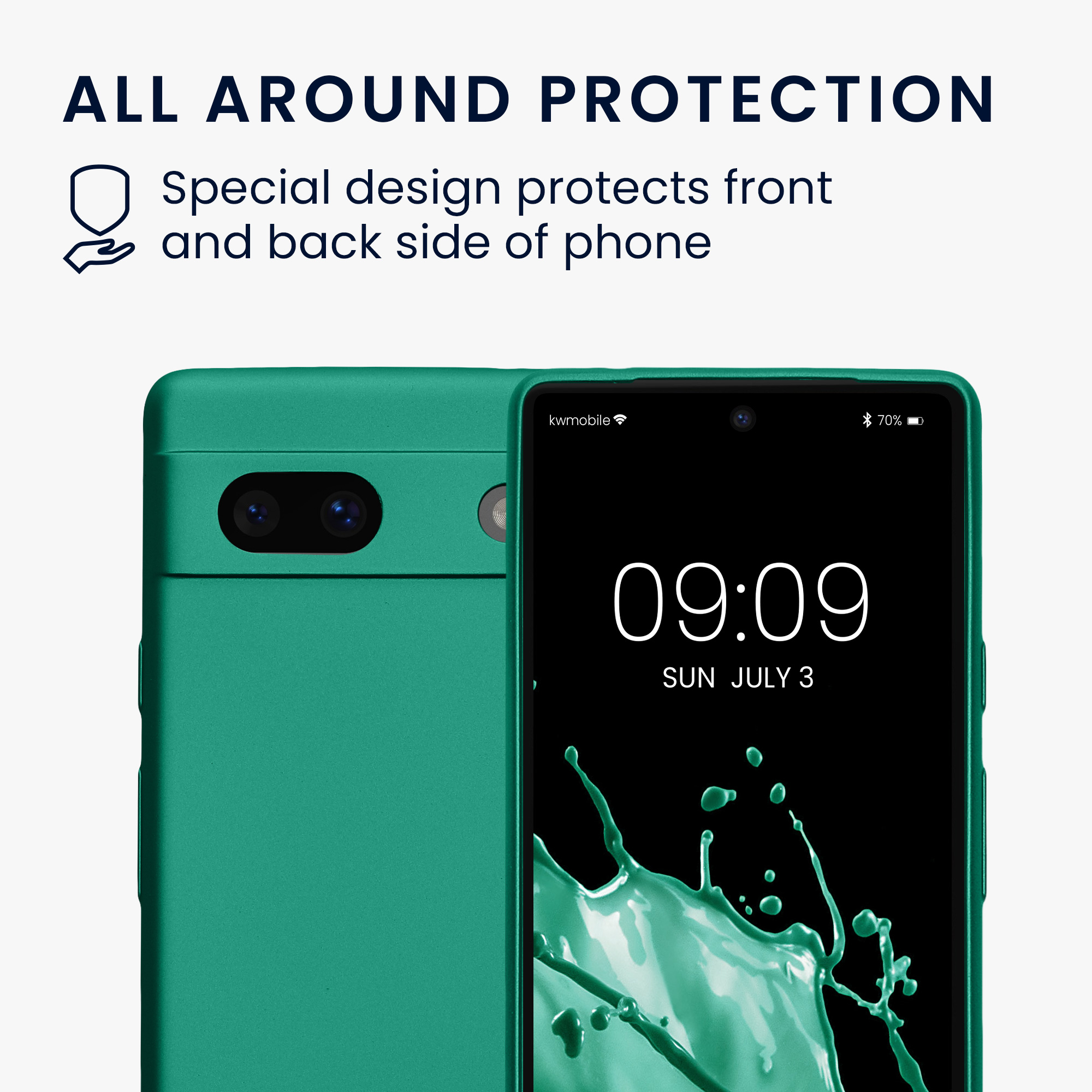Metalický kryt kwmobile Google Pixel 7a - Dark Metallic Green
