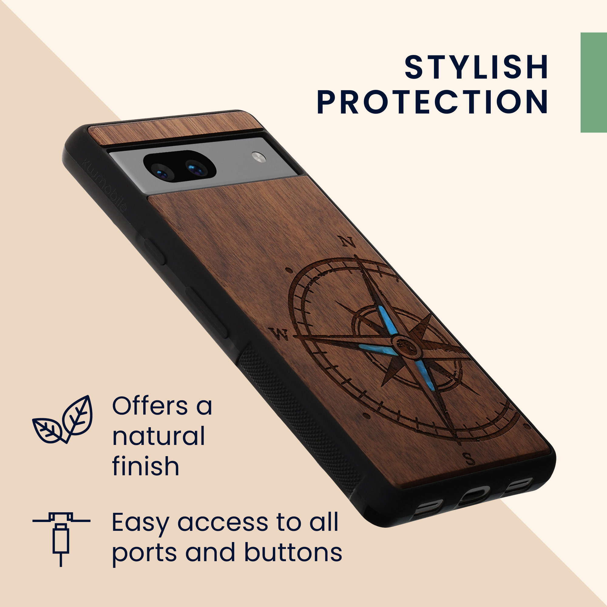 Dřevěný kryt kwmobile Google Pixel 7a - Hard Cover in Dark Brown