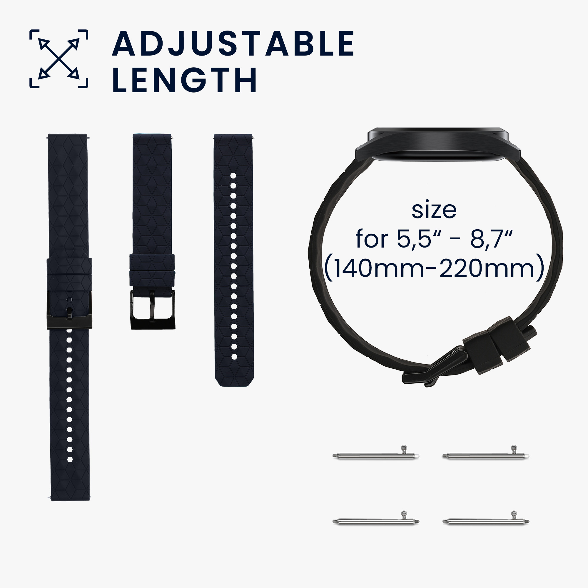 Řemínek k hodinkám COROS PACE 2 / APEX (42mm) kwmobile - černá / tmavě modrá