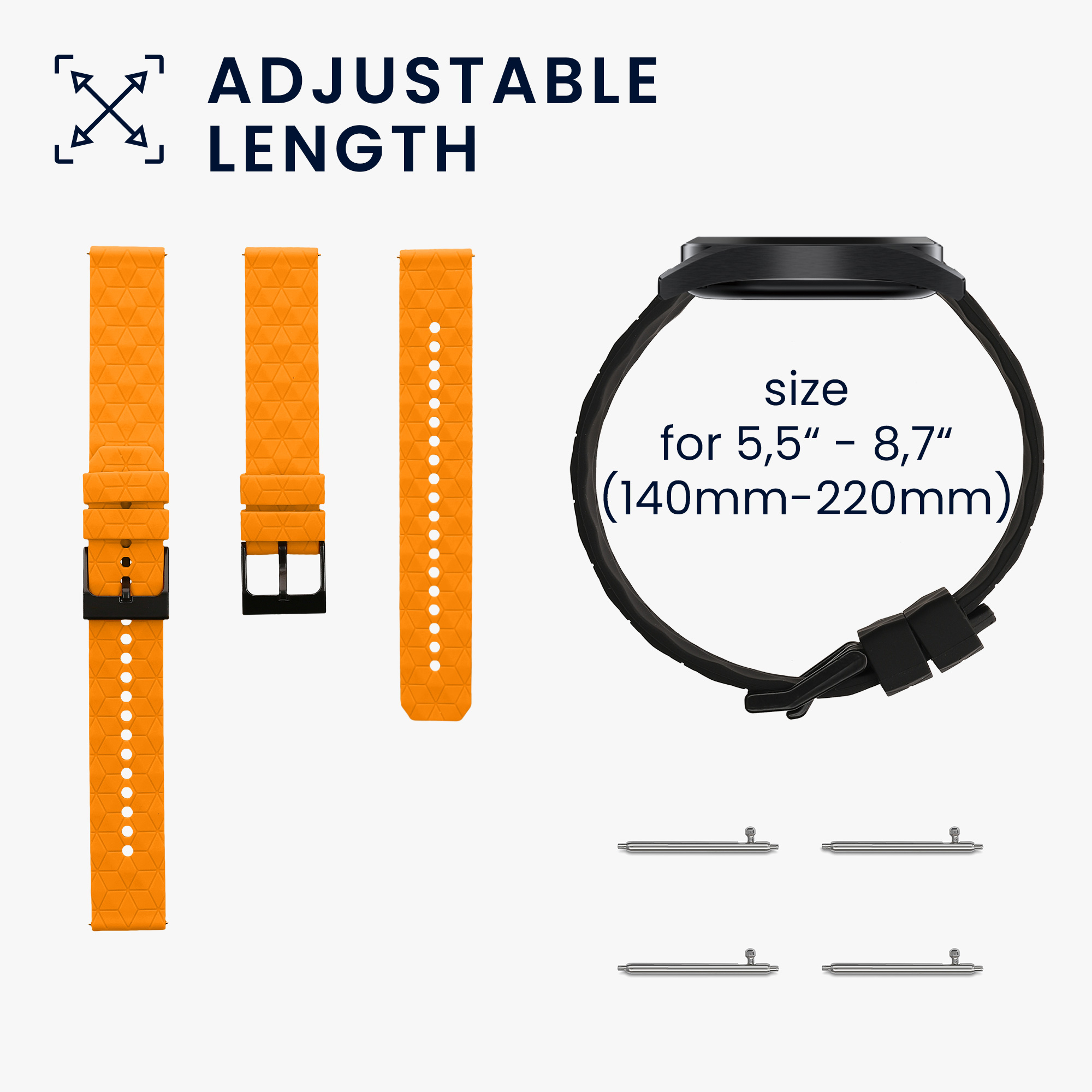 Řemínek k hodinkám COROS PACE 2 / APEX (42mm) kwmobile - černá / oranžová