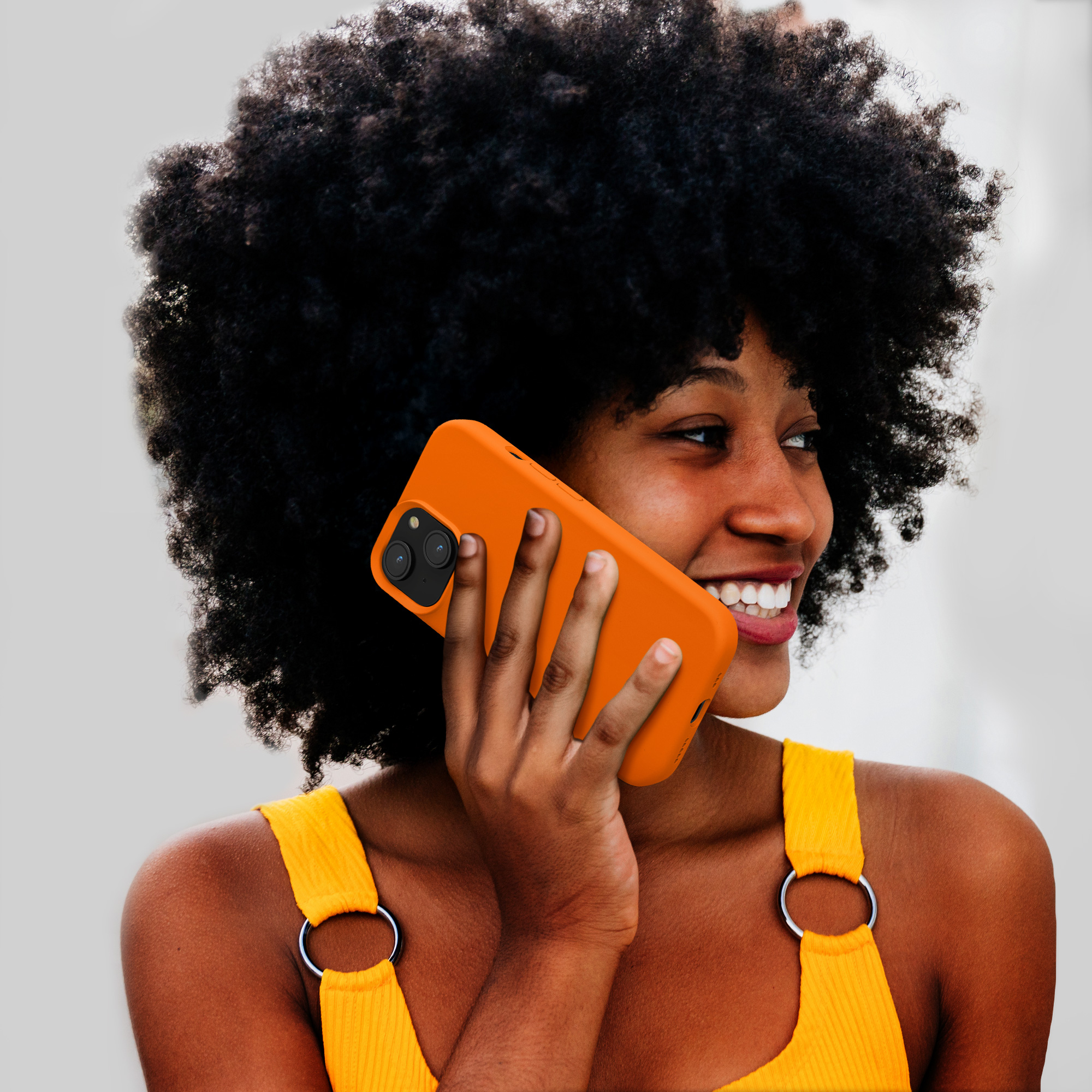 Kryt kwmobile TPU silikonový iPhone 15 Plus oranžová