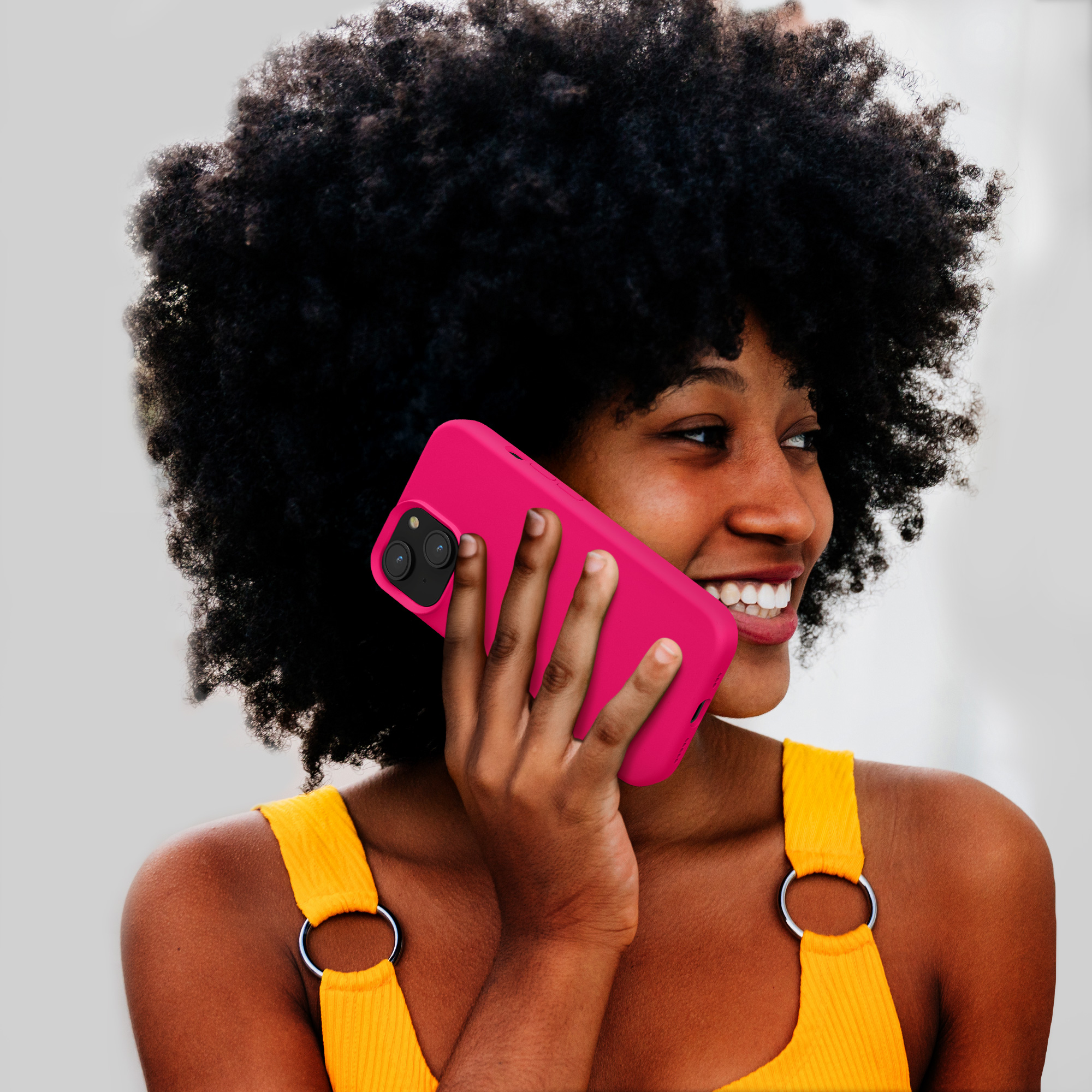 Kryt kwmobile TPU silikonový iPhone 15 Plus neonově růžová