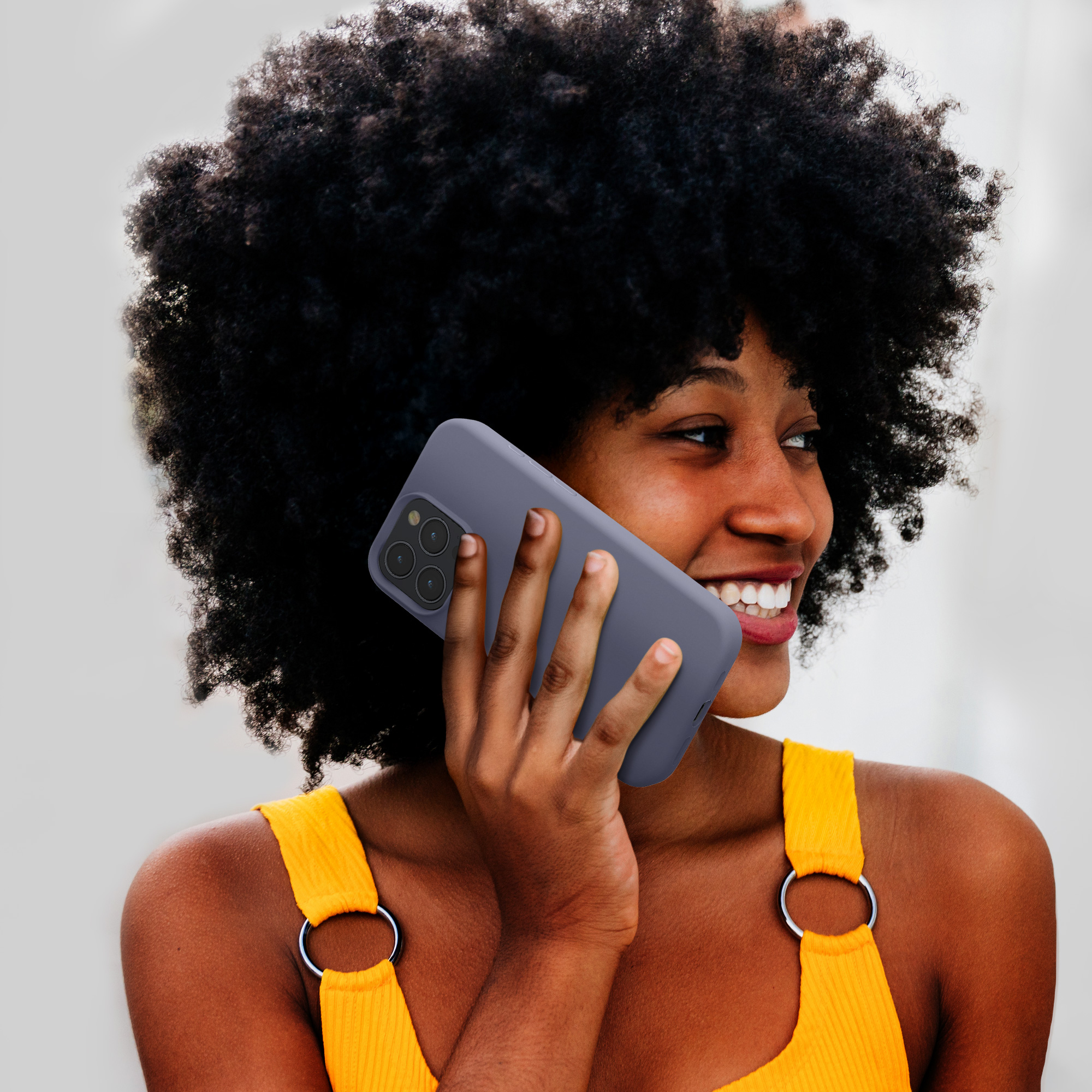 Silikonový kryt kwmobile pro iPhone 15 Pro - levandulově šedá