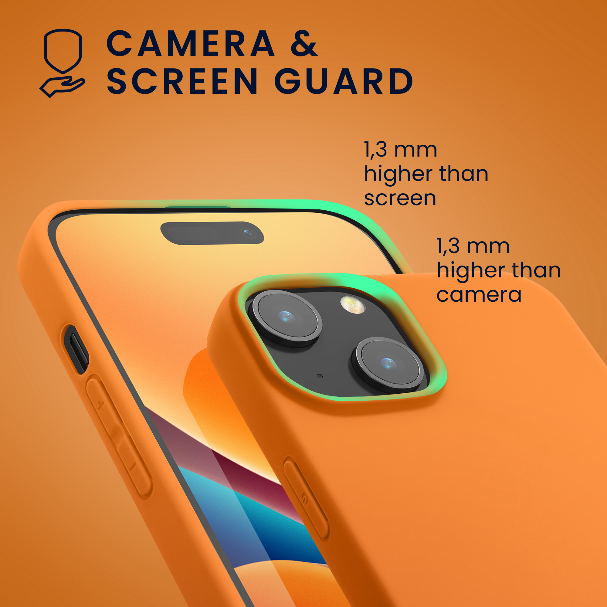 Kryt kwmobile slim soft-touch iPhone 15 oranžová