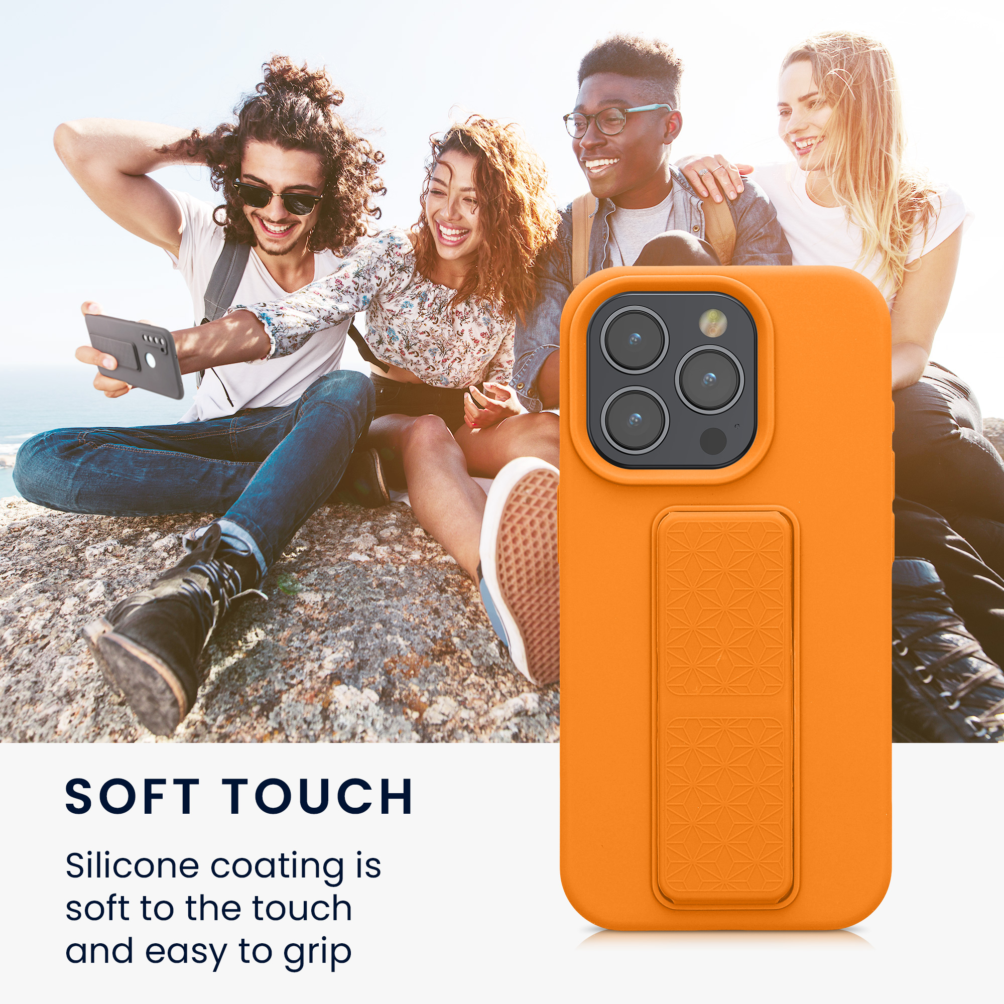 Silikonový kryt kwmobile pro iPhone 15 Pro - ovocně oranžová