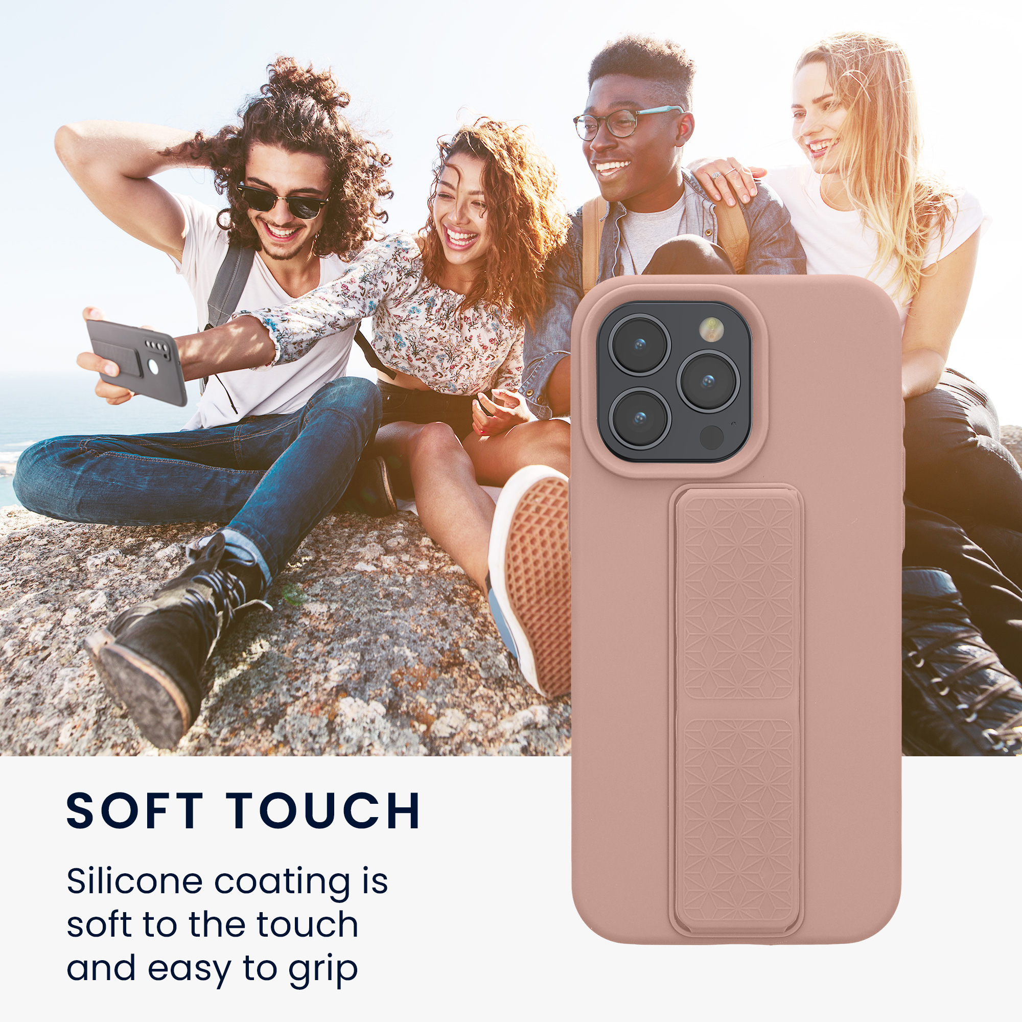 Silikonový kryt kwmobile pro iPhone 15 Pro Max - pudrově růžová