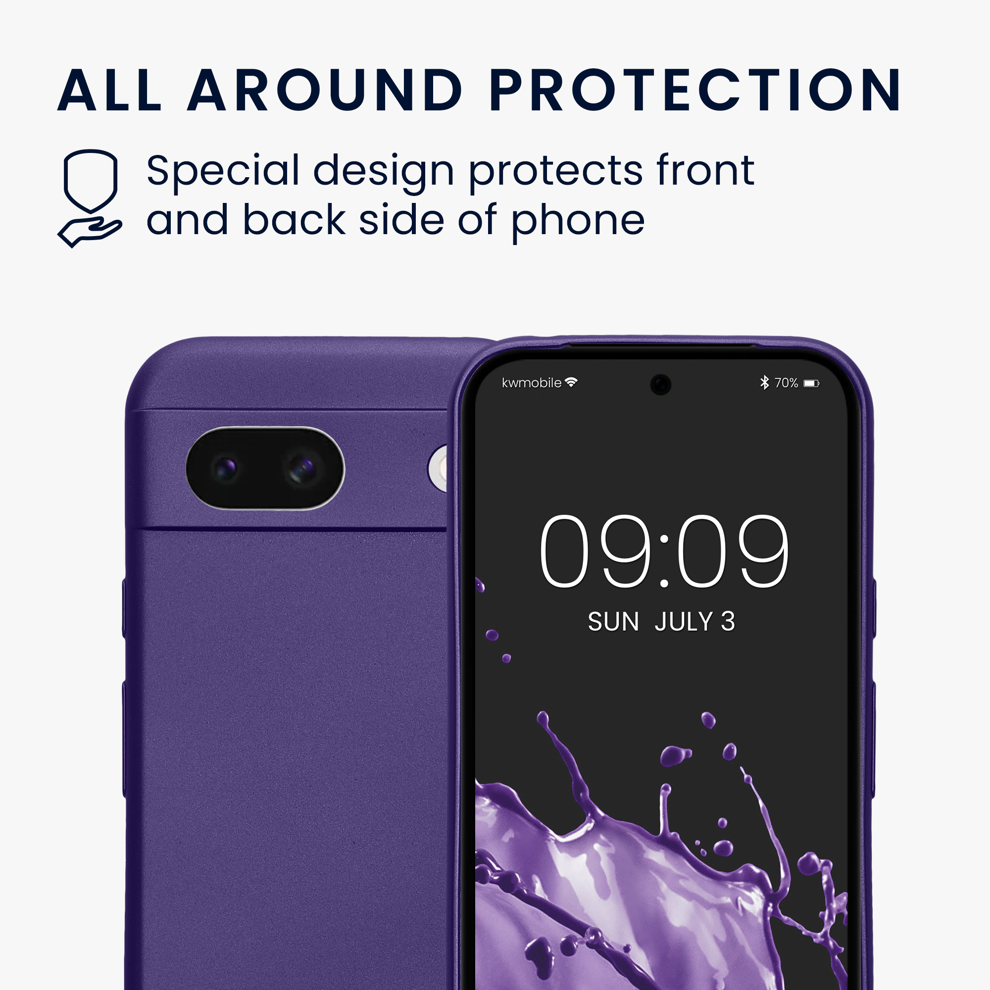 Metalický TPU kryt pro Google Pixel 8a kwmobile ‑ metalická modrofialová