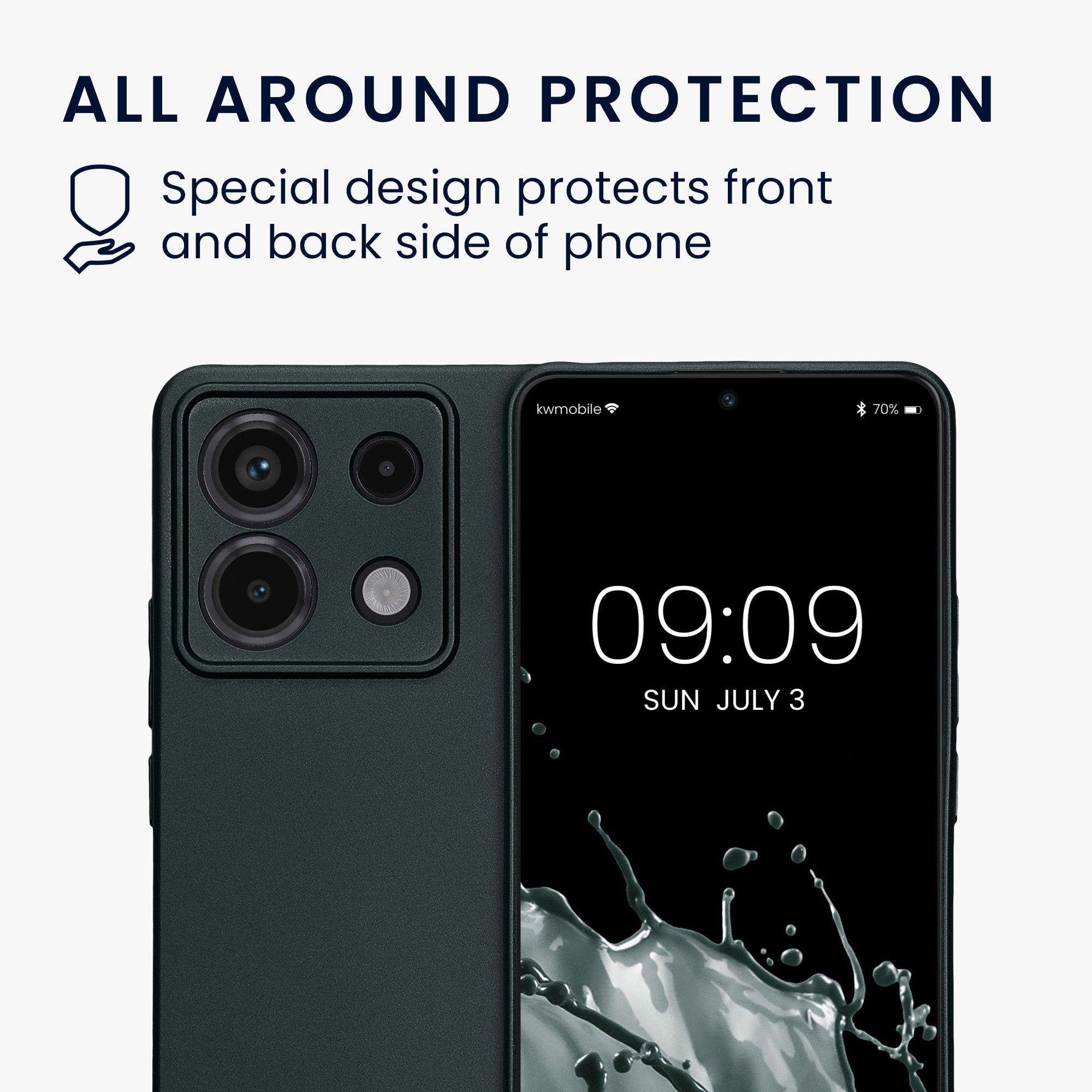 Kryt Xiaomi Redmi Note 13 Pro 5G metalický TPU metalická modrozelená kwmobile