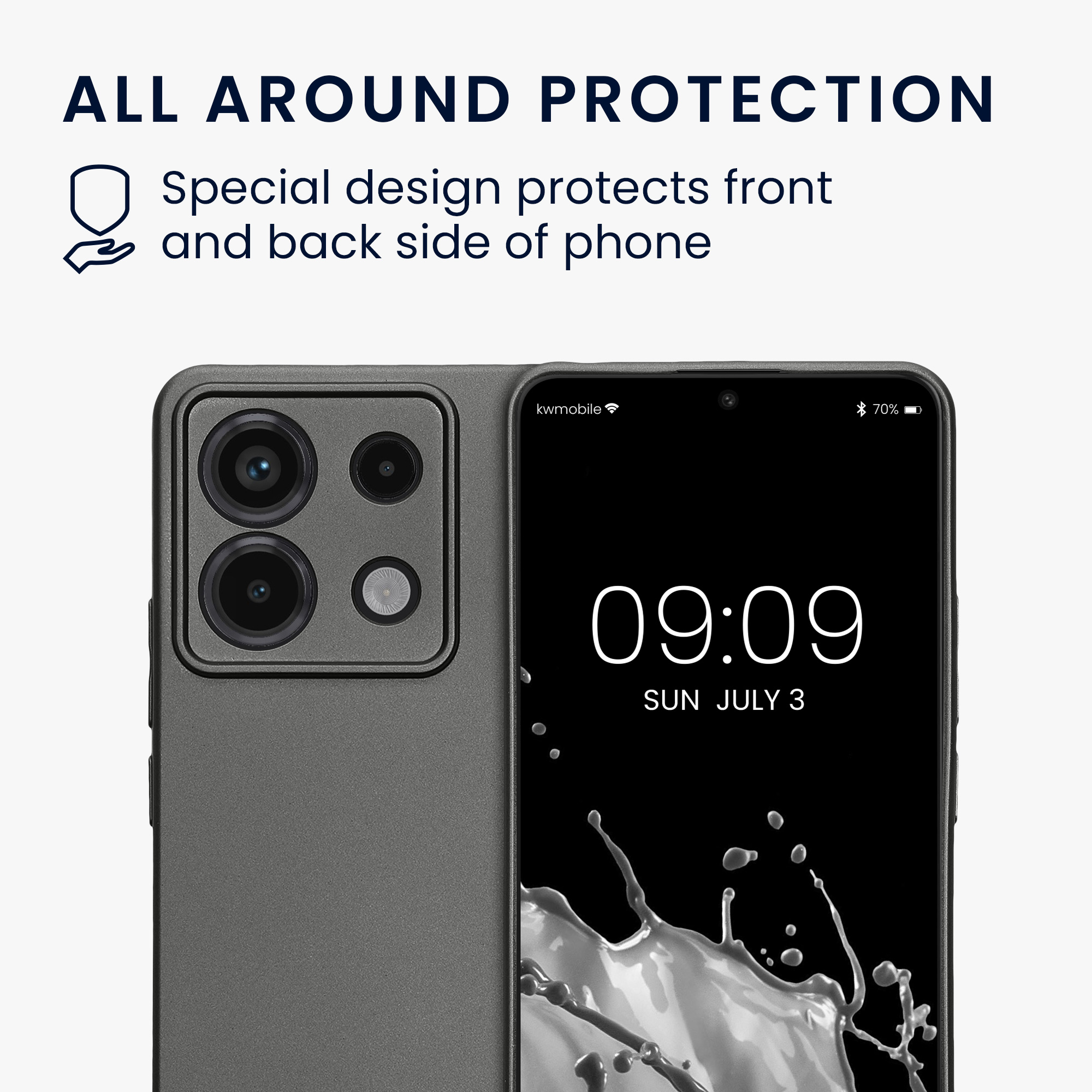 Kryt Xiaomi Redmi Note 13 Pro 5G metalický TPU šedá kwmobile