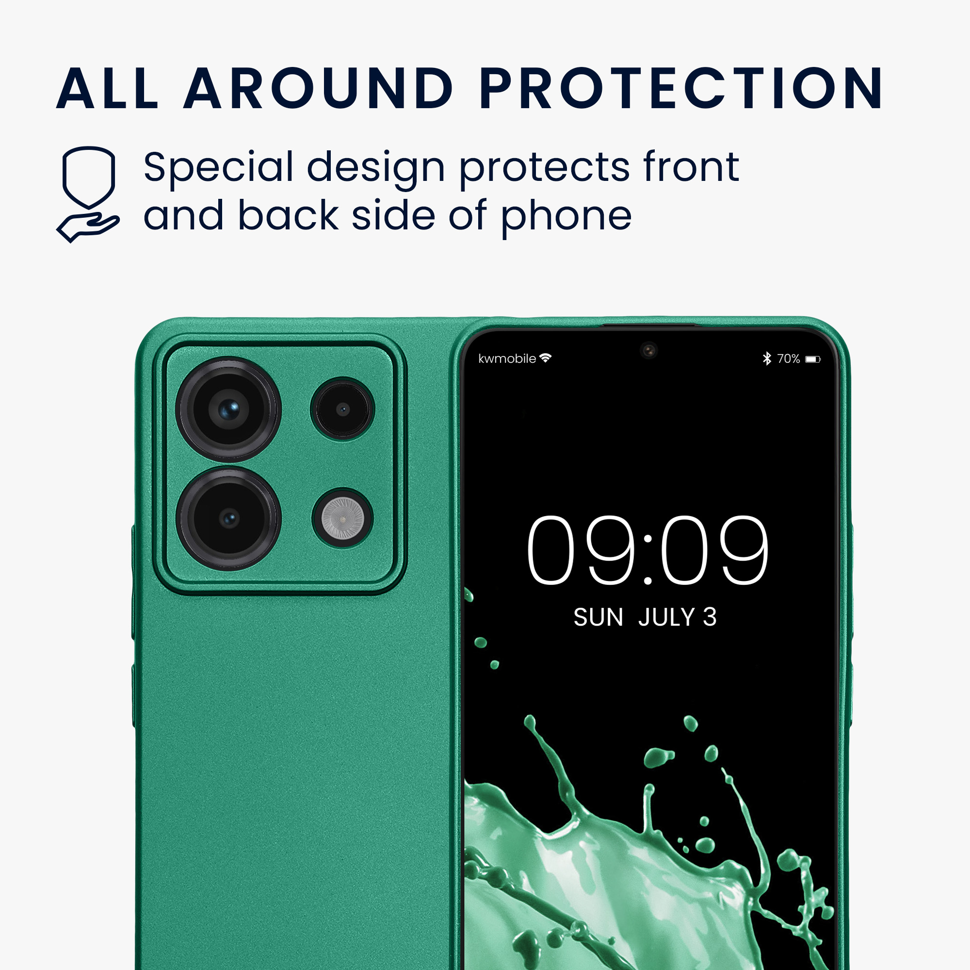 Kryt Xiaomi Redmi Note 13 Pro 5G metalický TPU zelená kwmobile