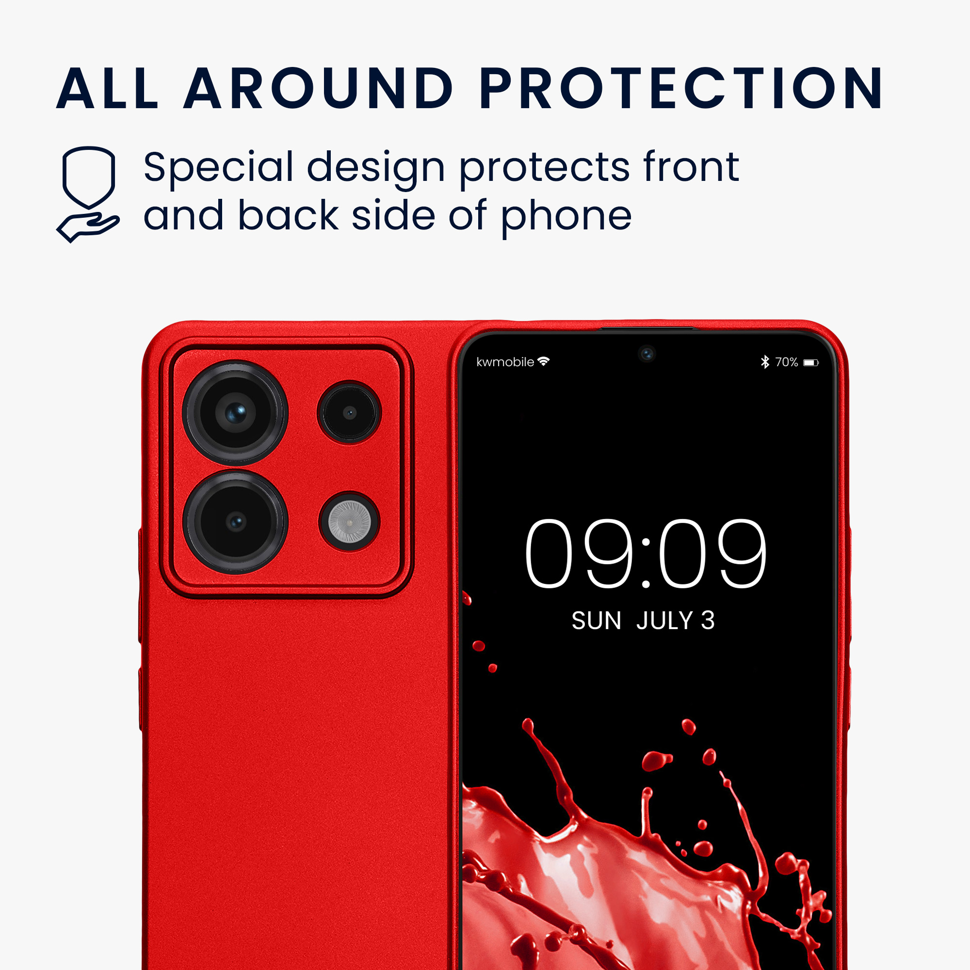 Kryt Xiaomi Redmi Note 13 Pro 5G metalický TPU červená kwmobile
