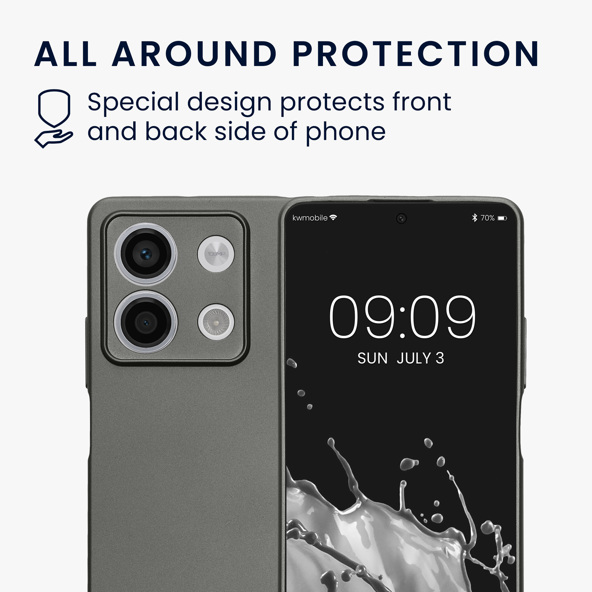 Kryt Xiaomi Redmi Note 13 5G metalický TPU šedá kwmobile
